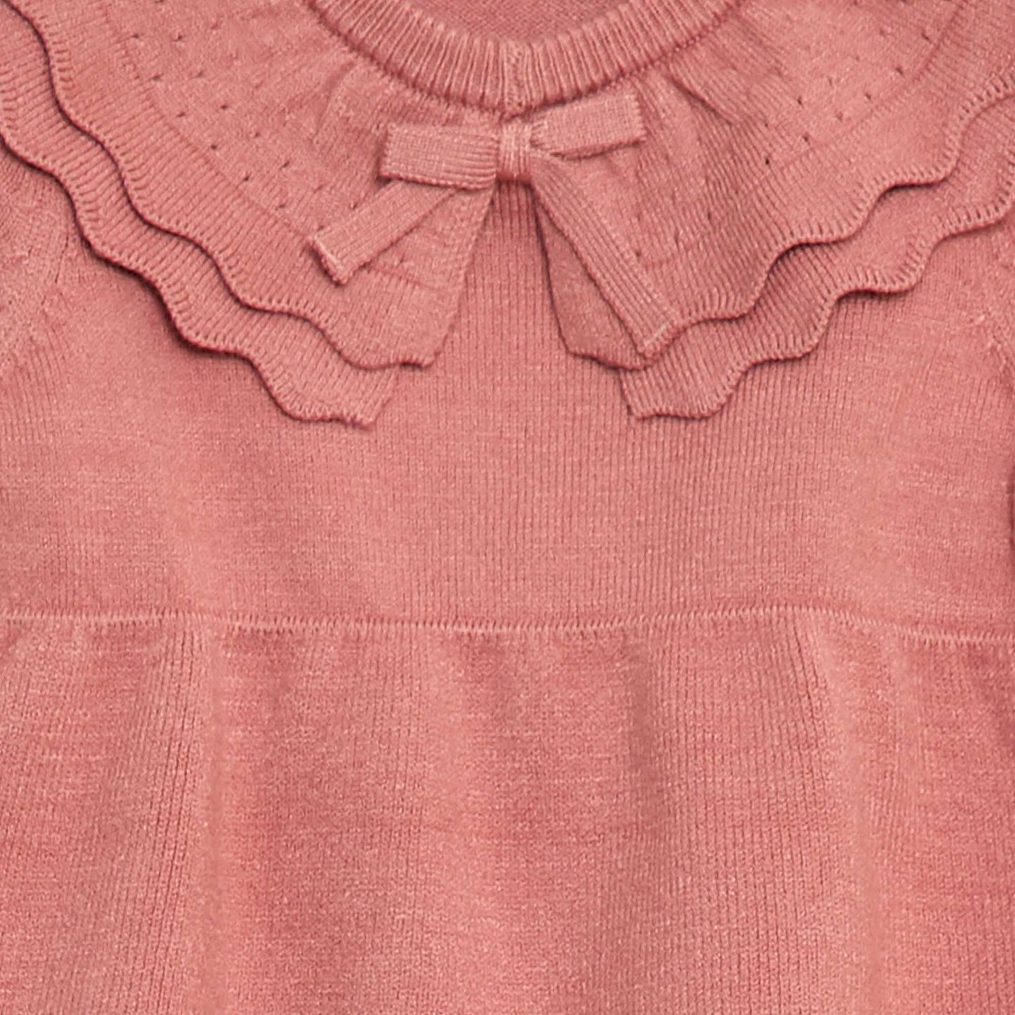 Knit Dress with Peter Pan Collar PINK