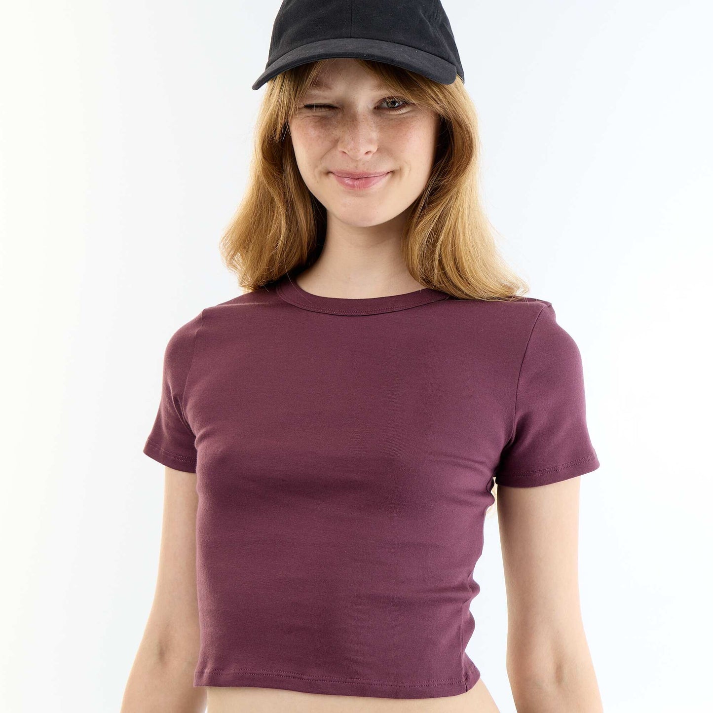 Basic Crop Top T-Shirt PURPLE