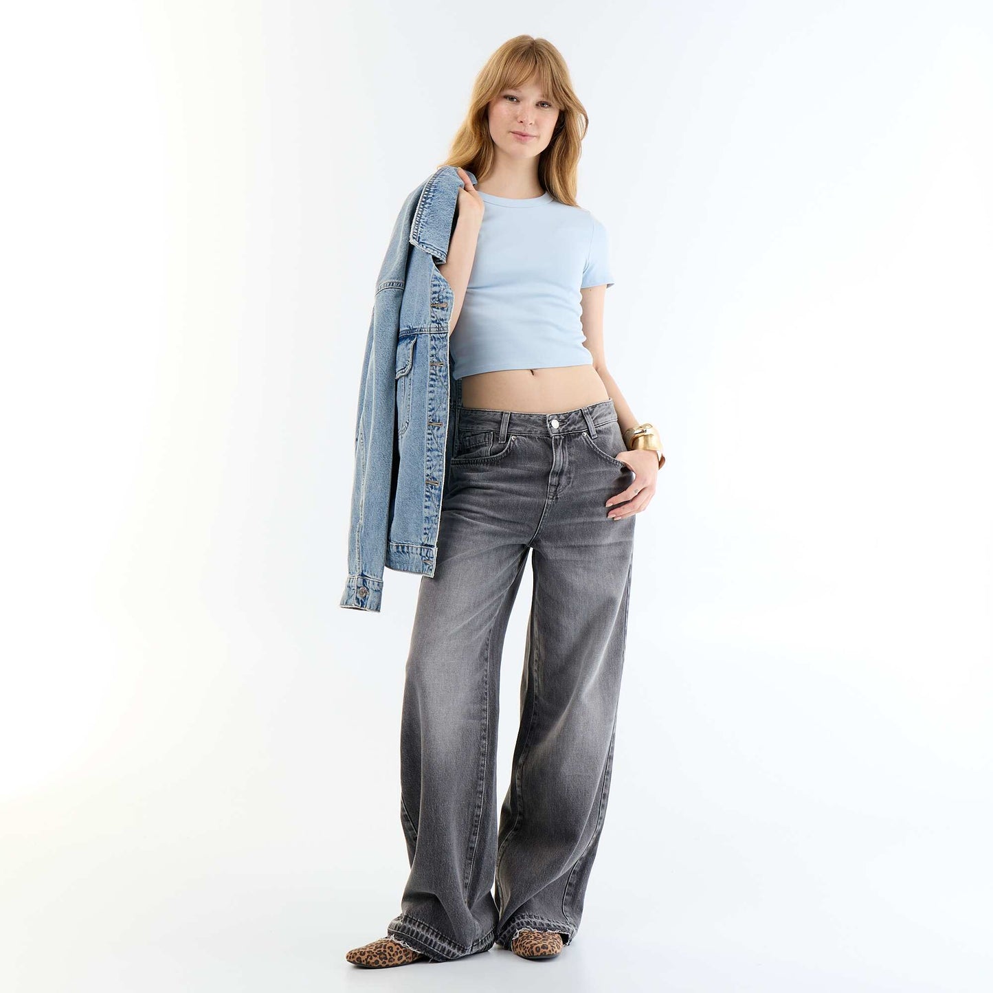 Basic Crop Top T-Shirt BLUE