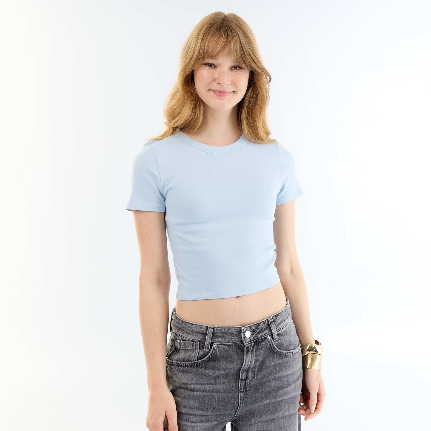 Basic Crop Top T-Shirt BLUE