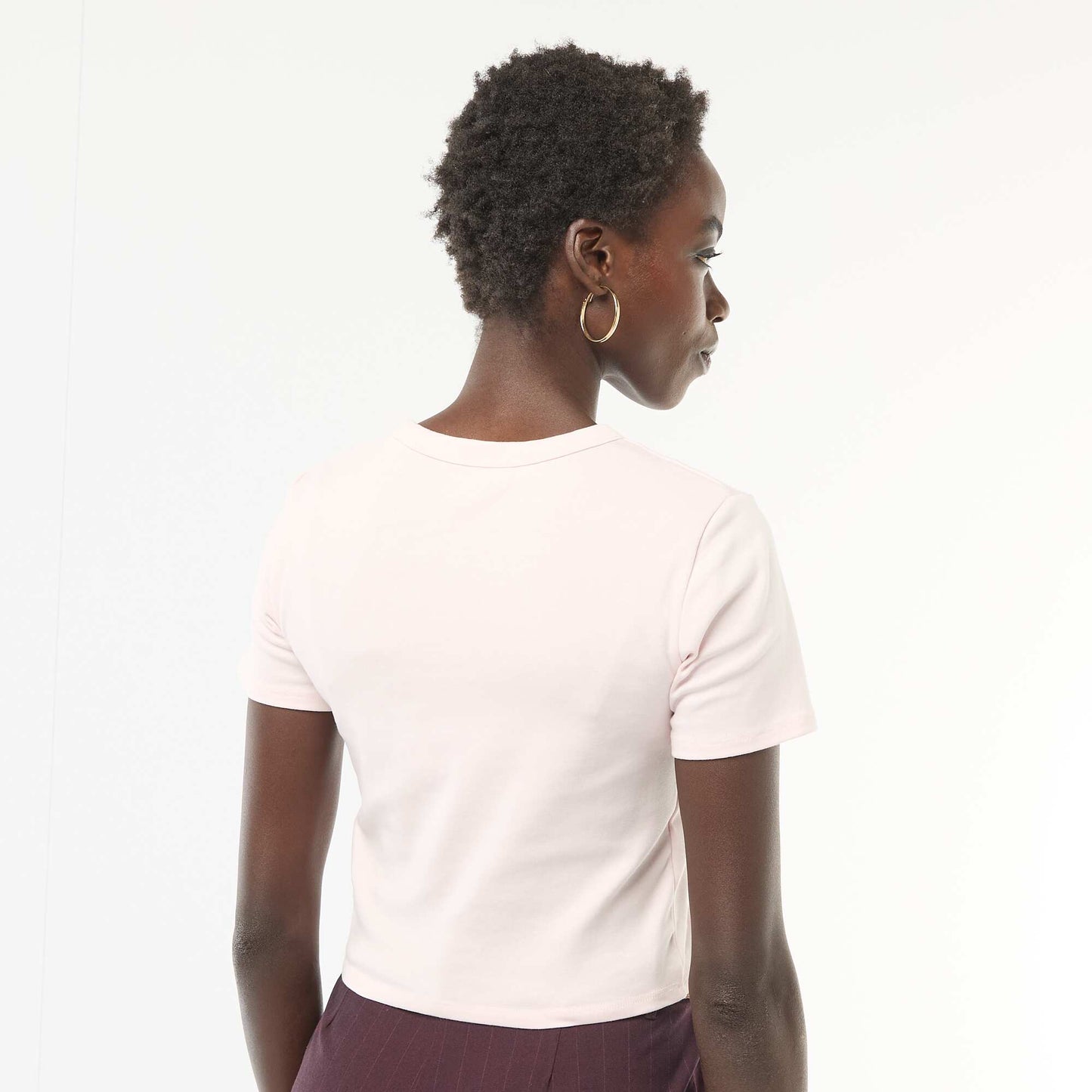 Basic Crop Top T-Shirt PINK