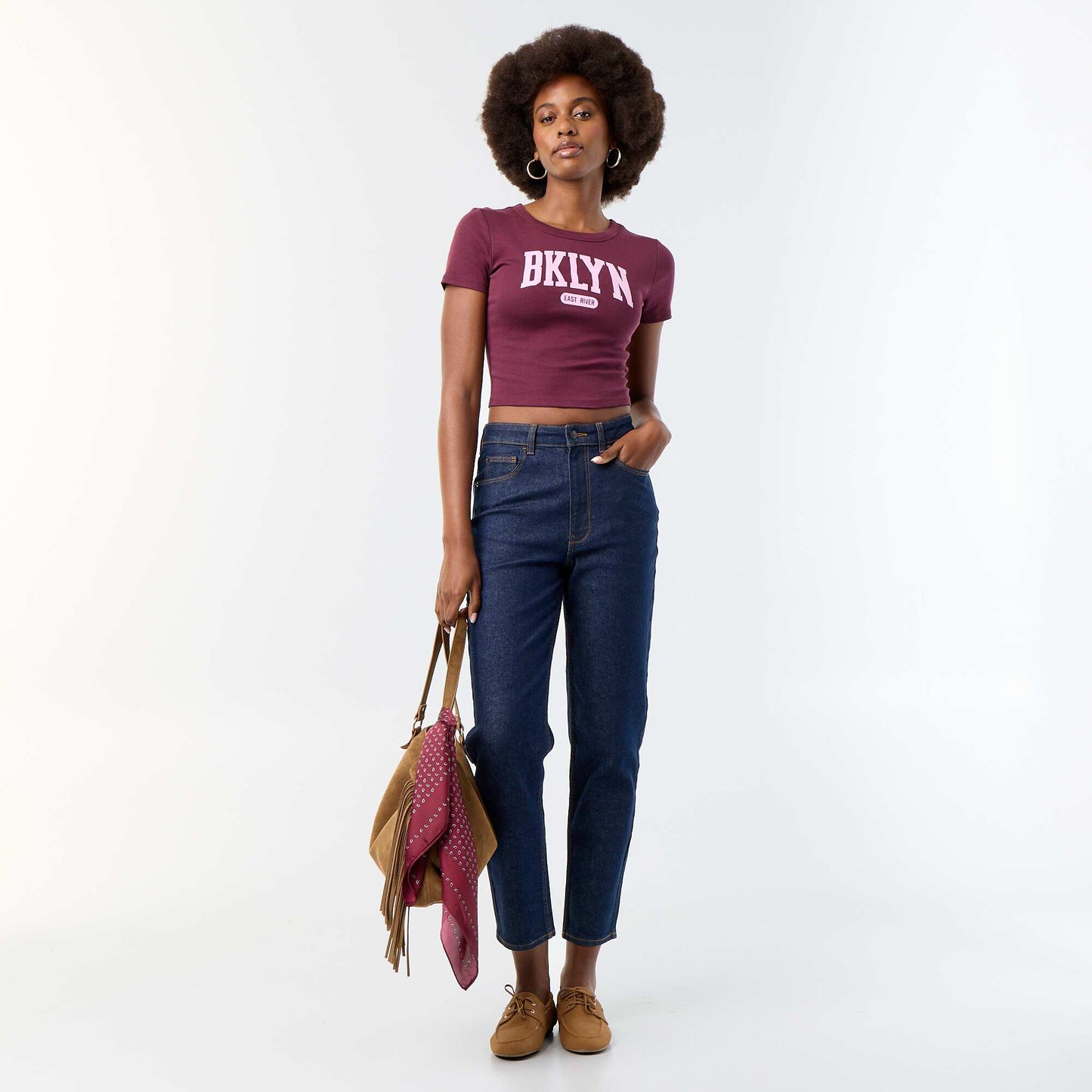 Printed Short-Sleeve T-Shirt with Design PURPLE