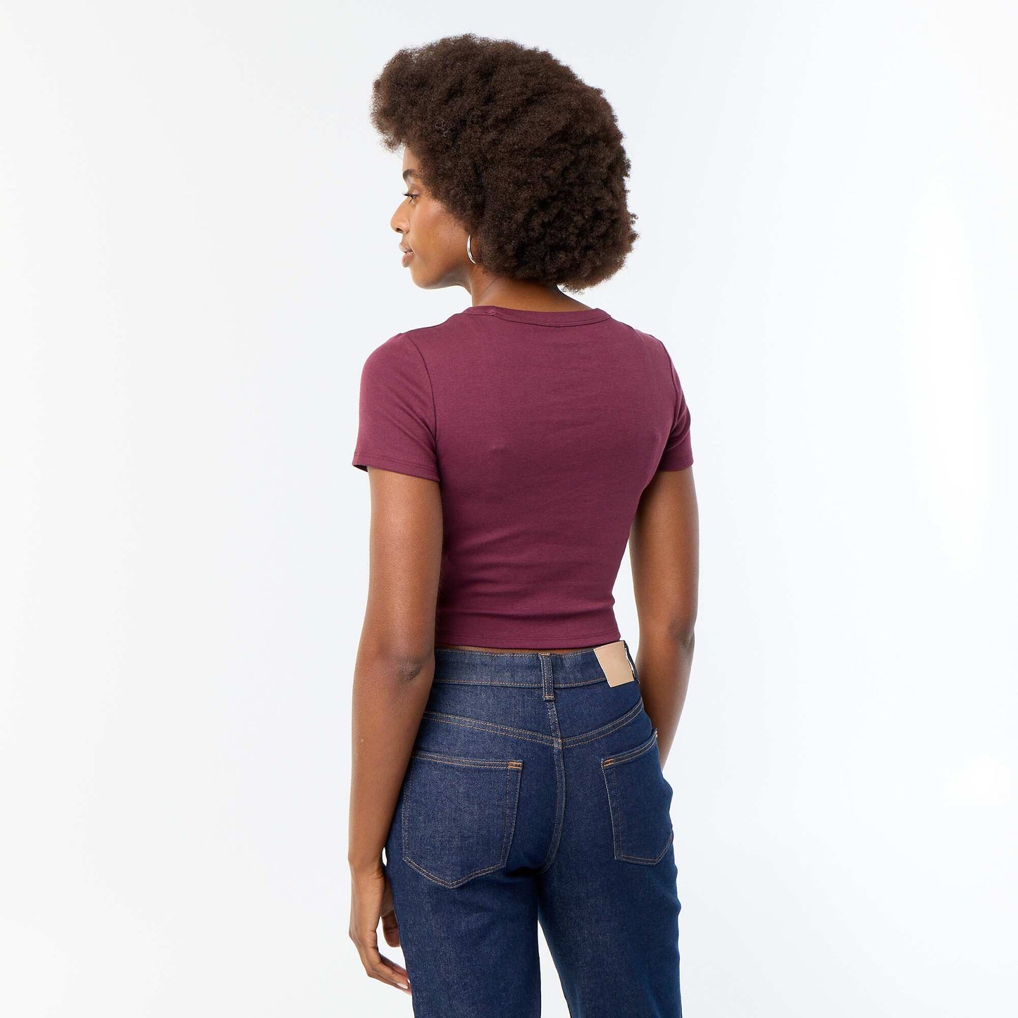 Printed Short-Sleeve T-Shirt with Design PURPLE
