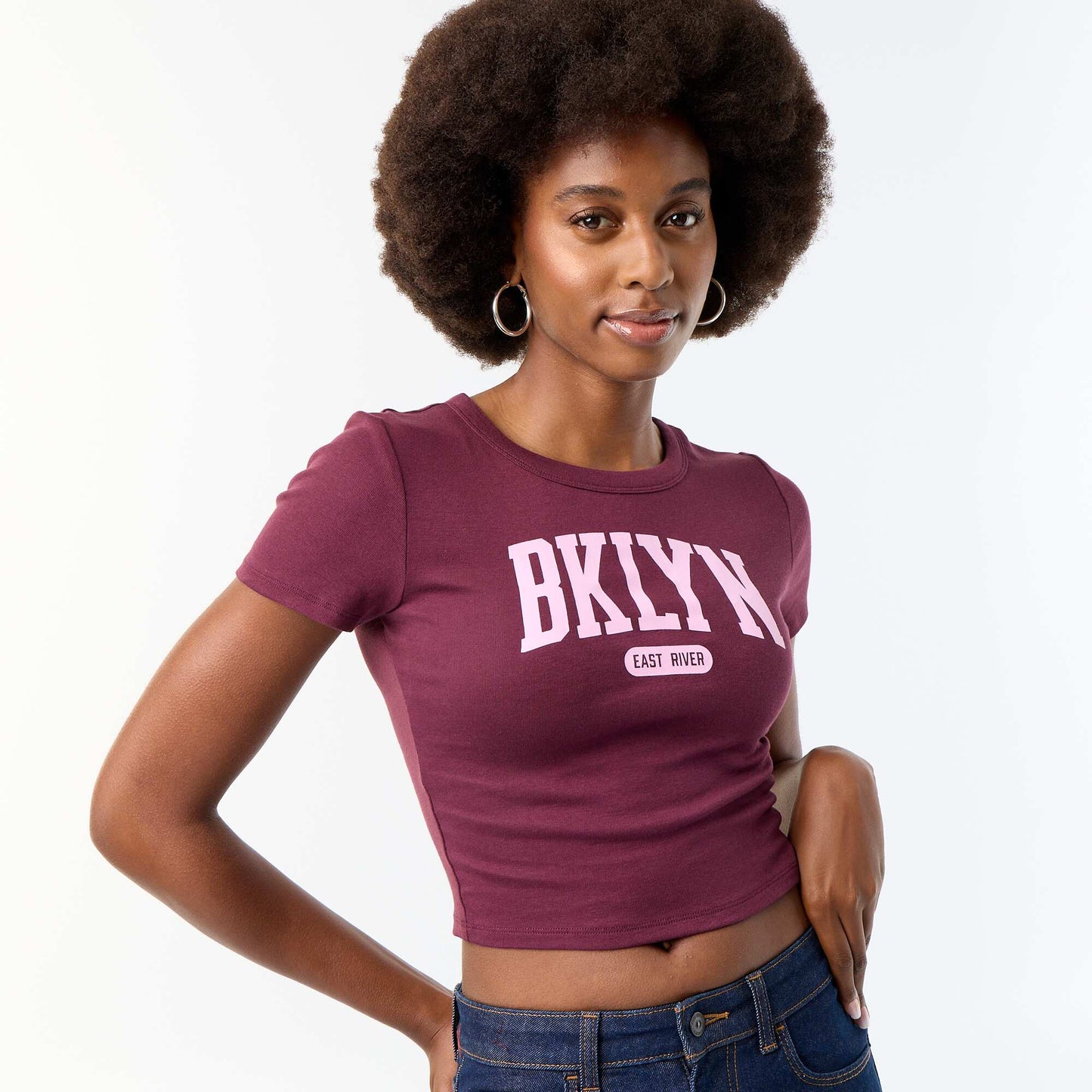 Printed Short-Sleeve T-Shirt with Design PURPLE