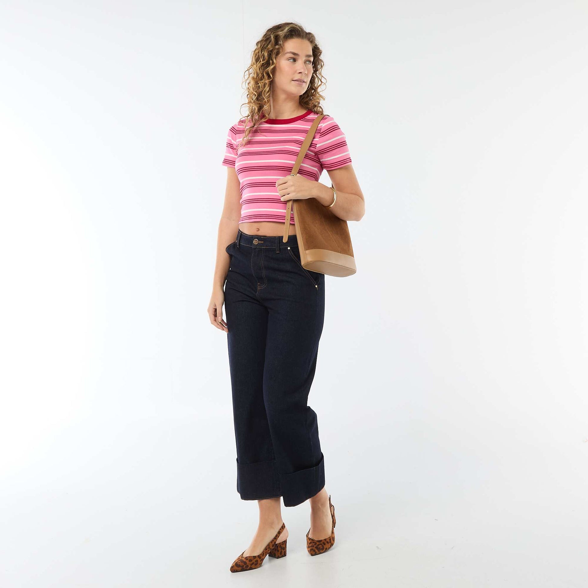Printed Short-Sleeve T-Shirt with Design PINK
