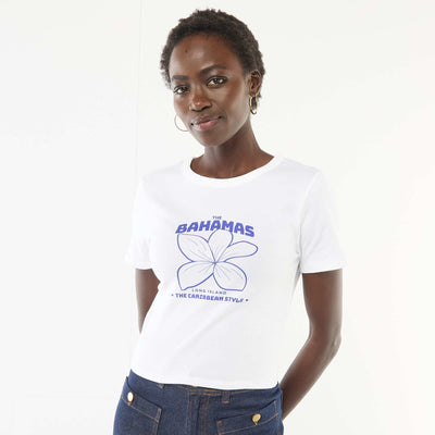 Printed Short-Sleeve T-Shirt with Design WHITE