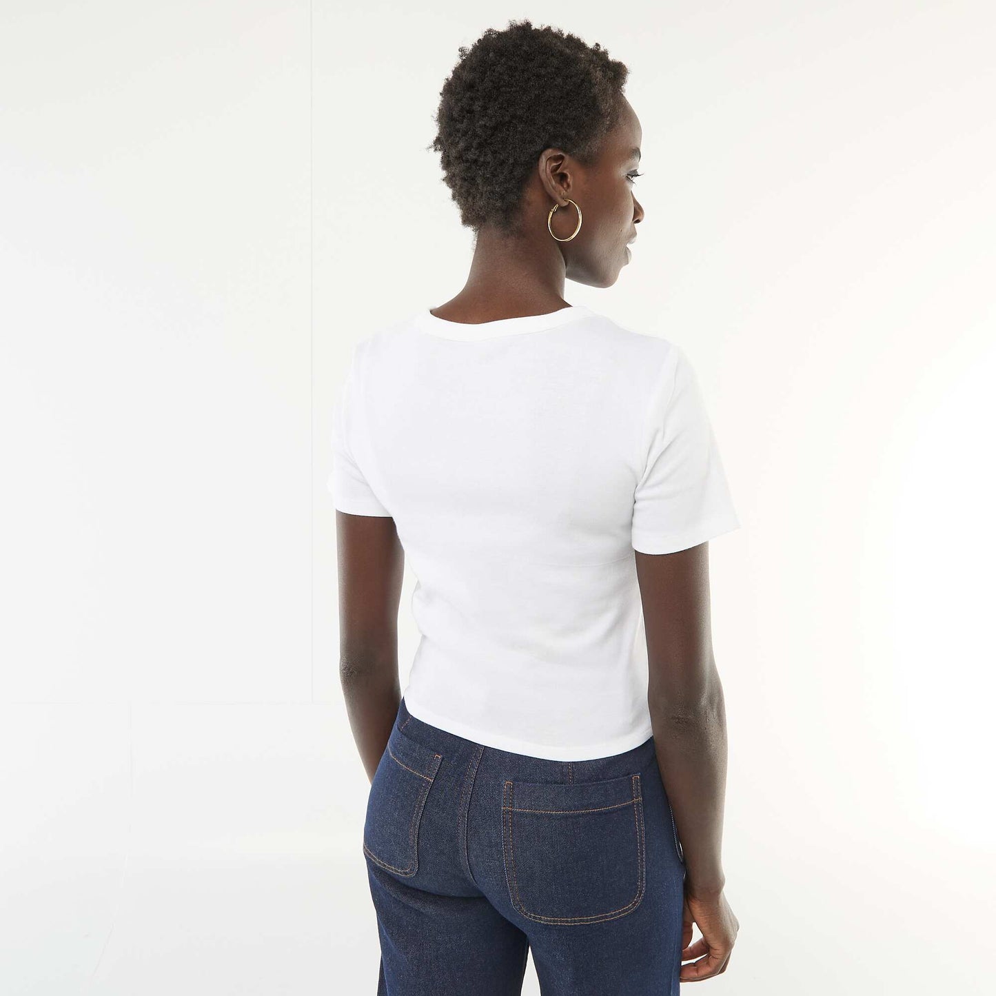 Printed Short-Sleeve T-Shirt with Design WHITE