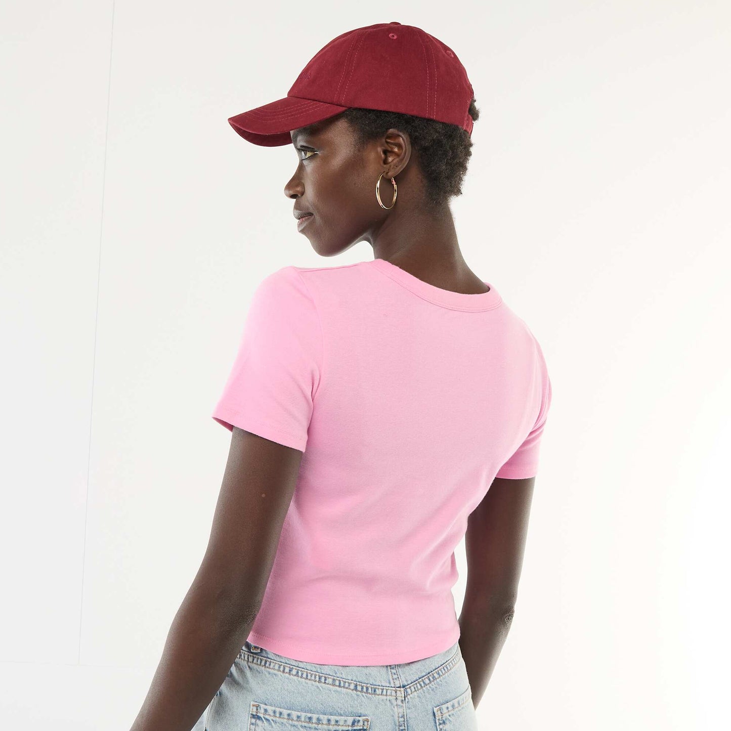 Printed Short-Sleeve T-Shirt with Design PINK