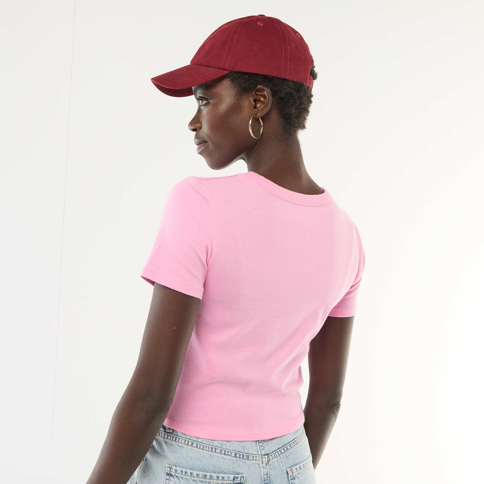 Printed Short-Sleeve T-Shirt with Design PINK