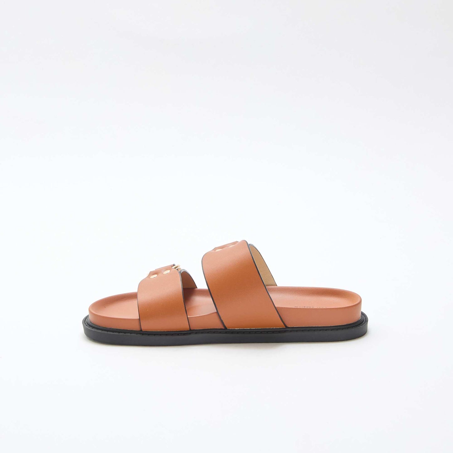 Double Strap Flat Sandals BROWN