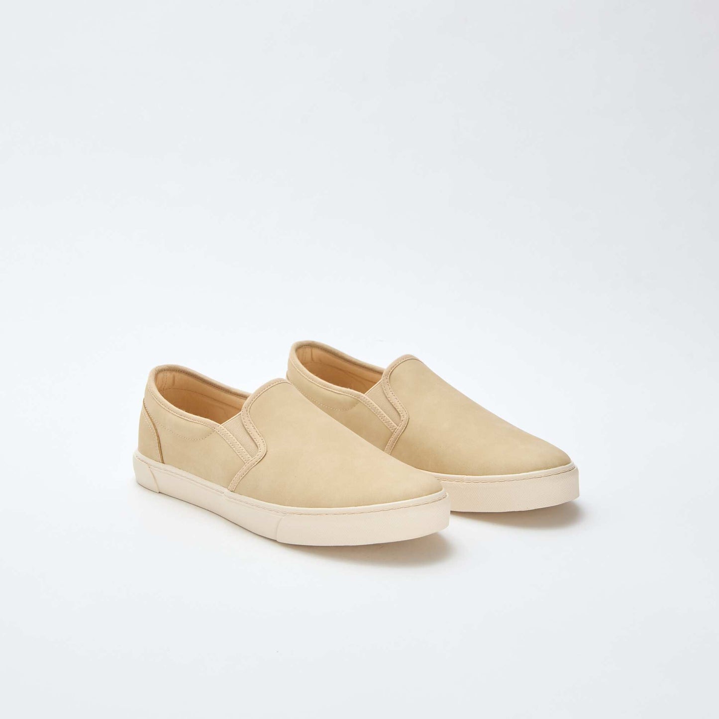 Slip-on suede-effect trainers BEIGE