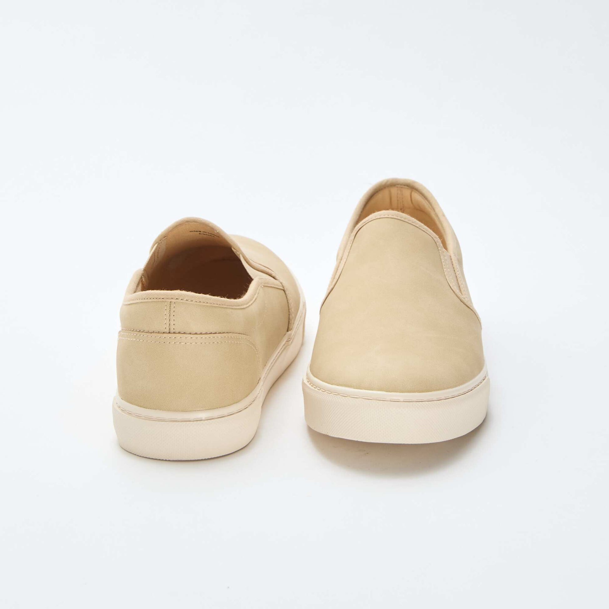 Slip-on suede-effect trainers BEIGE