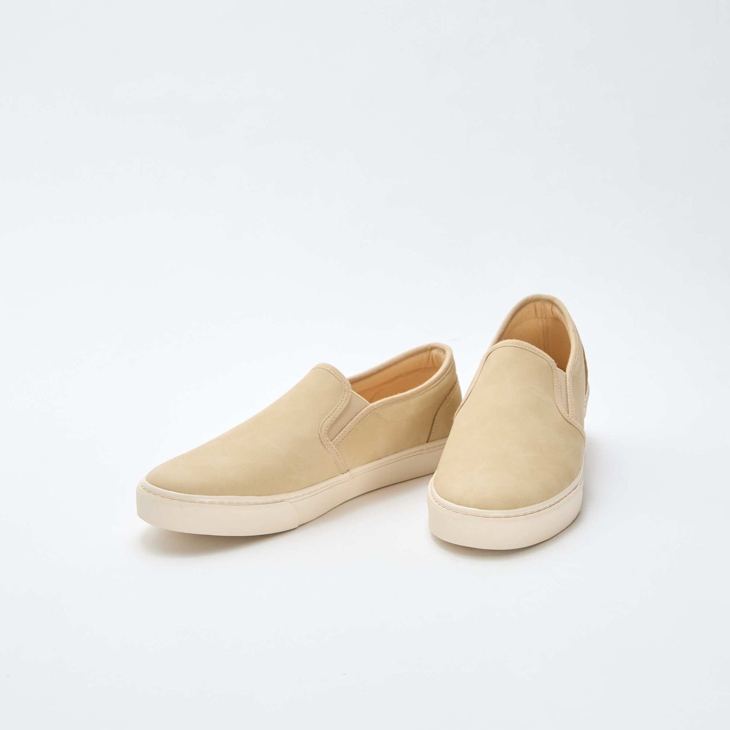 Slip-on suede-effect trainers BEIGE