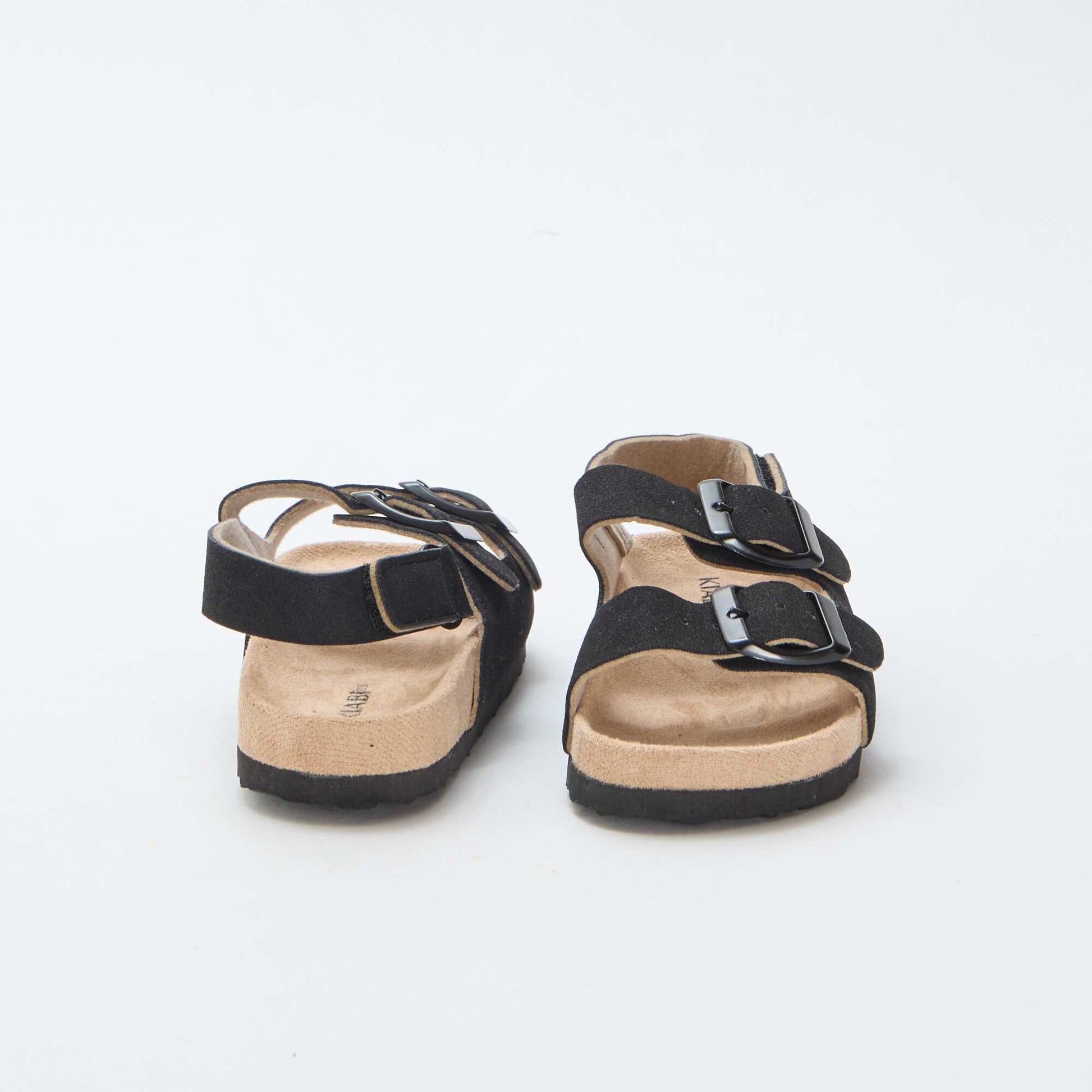Suedette Flat Sandals BLACK