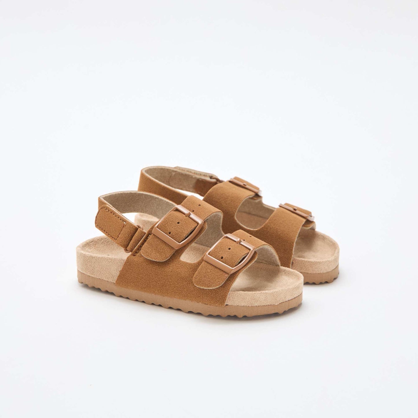 Suedette Flat Sandals BROWN