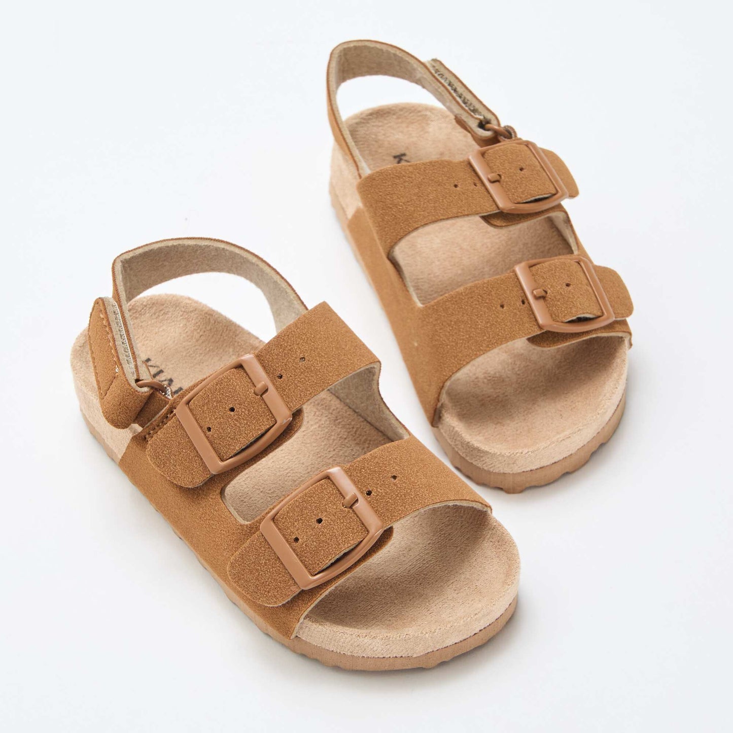 Suedette Flat Sandals BROWN