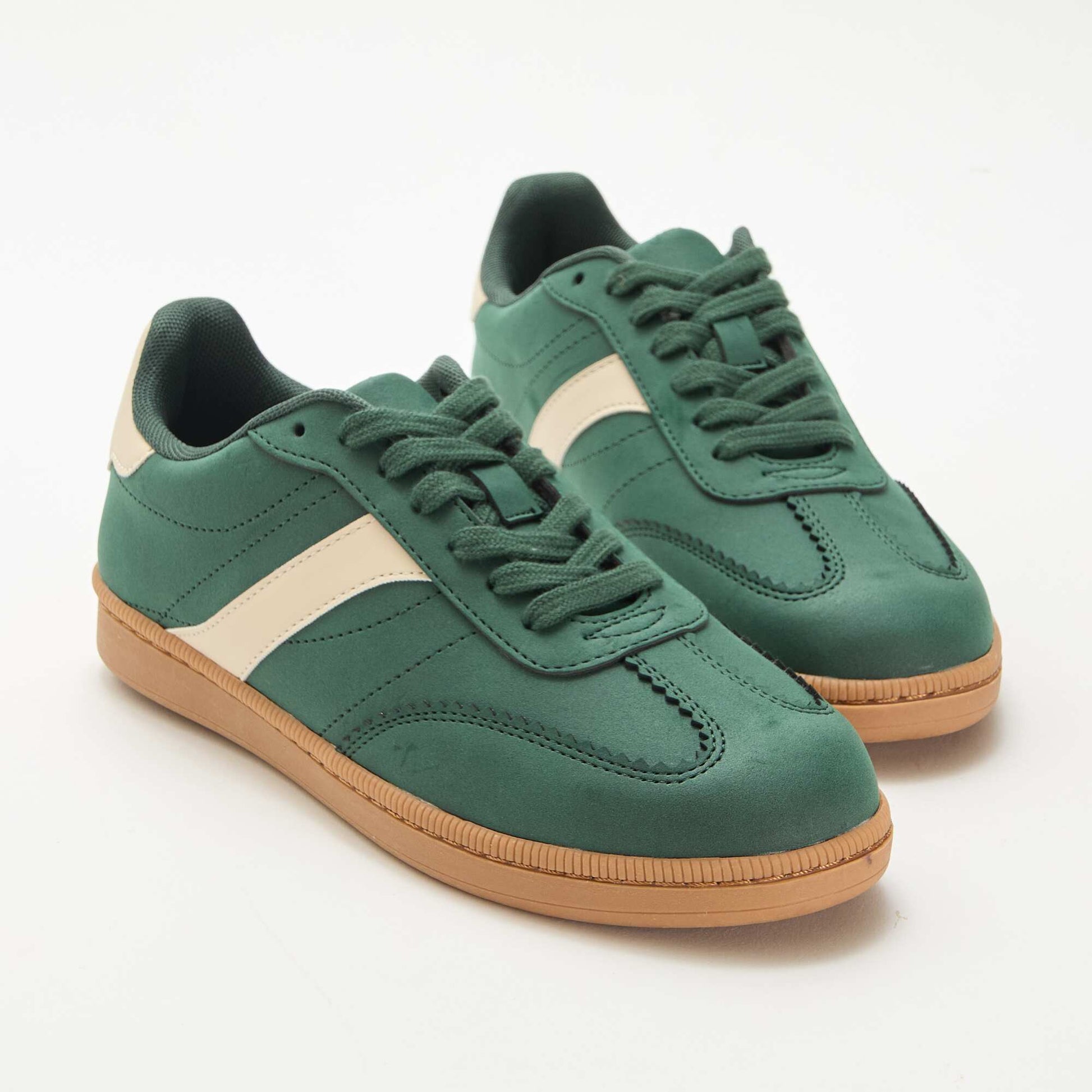Contrast Panel Low-Top Sneakers GREEN