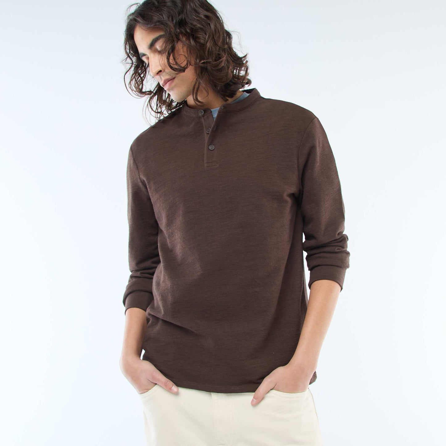 Regular Fit Tunisian T-shirt BROWN