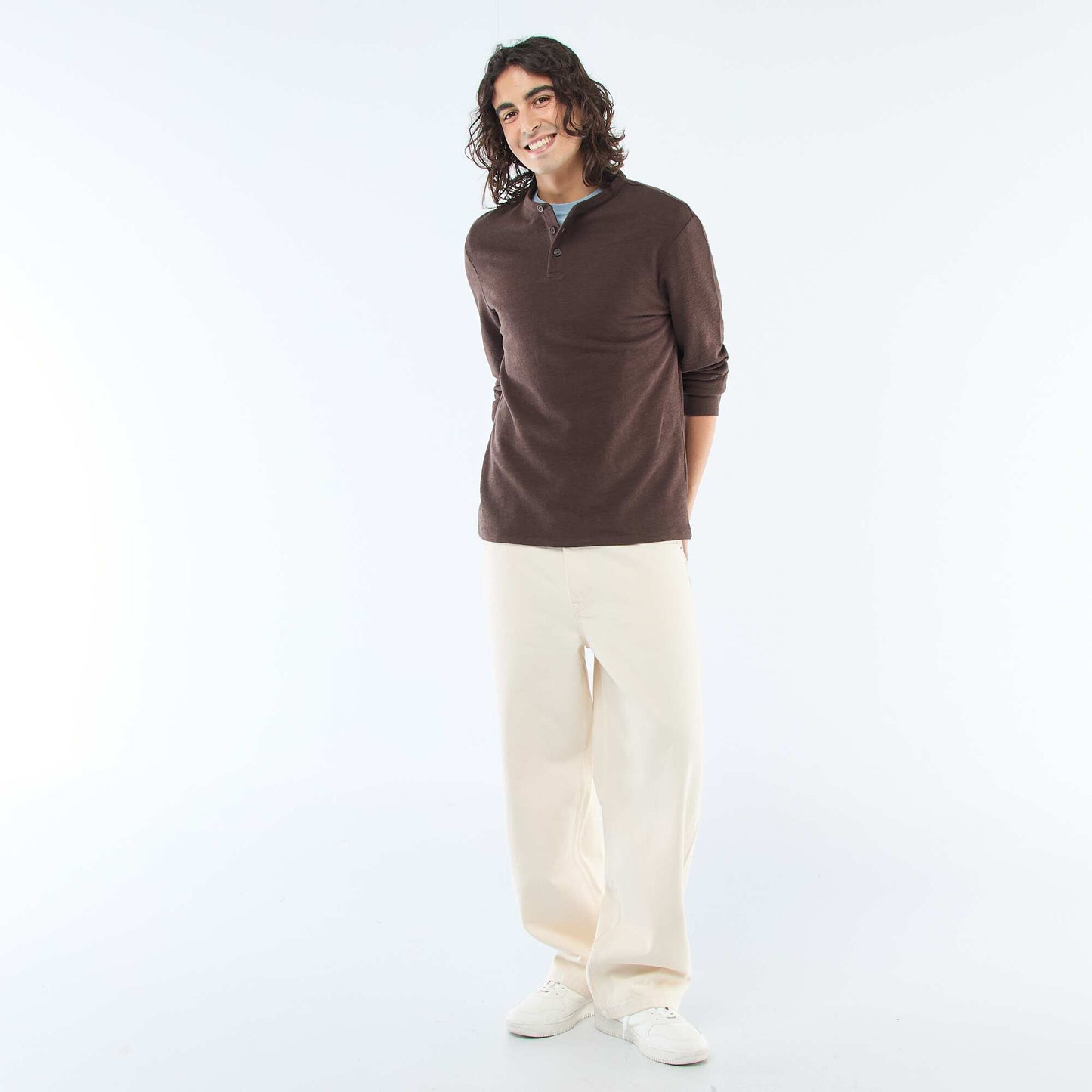 Regular Fit Tunisian T-shirt BROWN