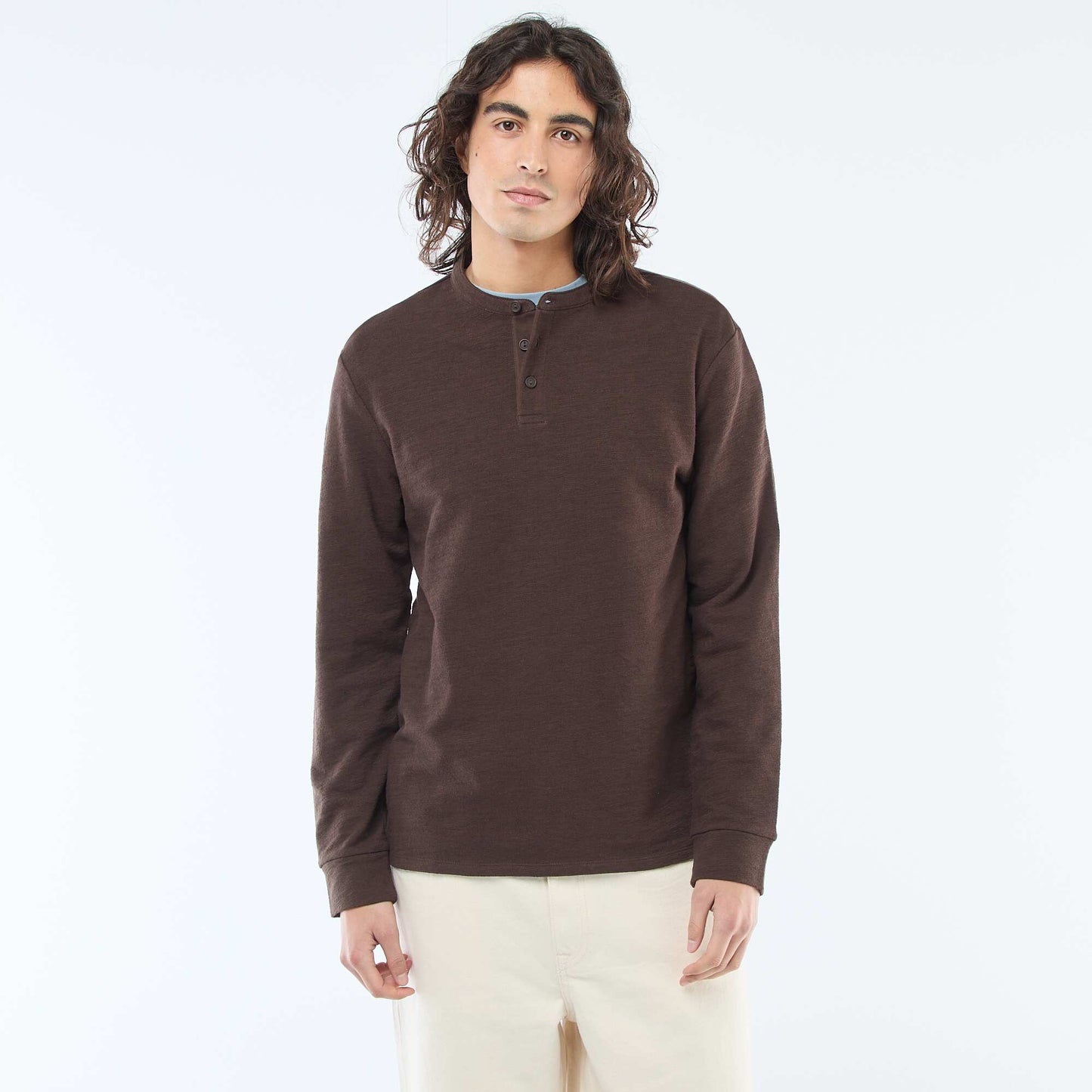 Regular Fit Tunisian T-shirt BROWN