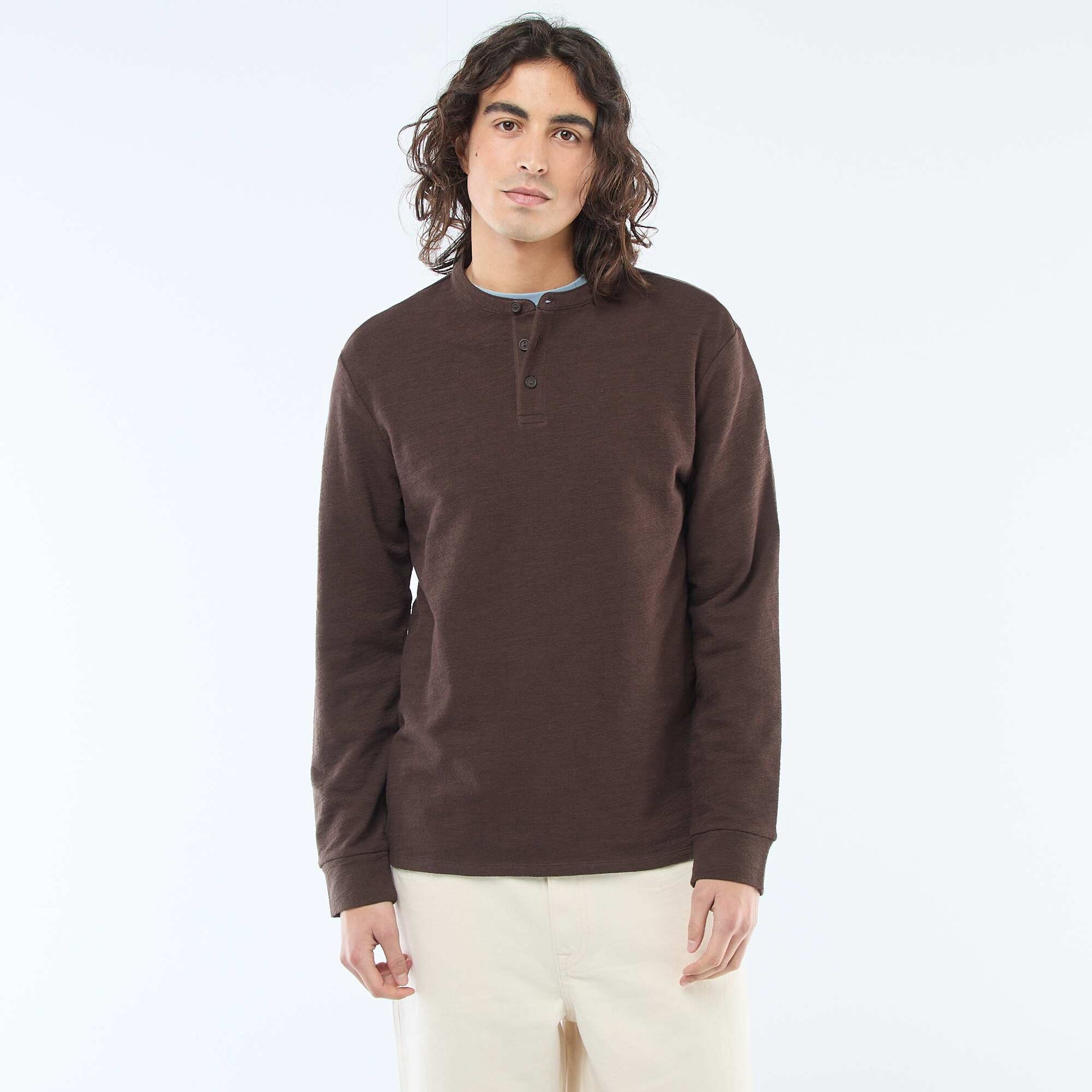 Regular Fit Tunisian T-shirt BROWN