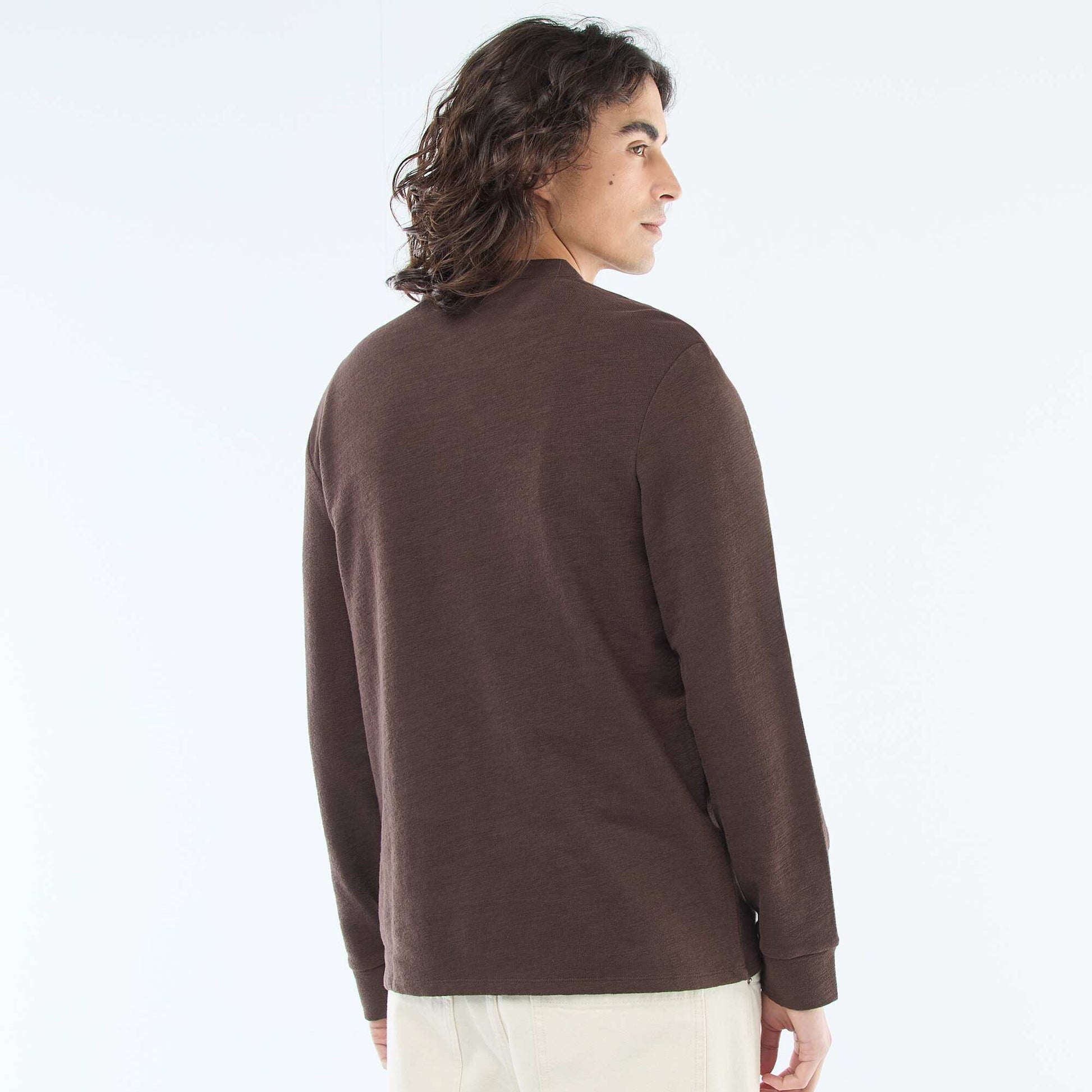 Regular Fit Tunisian T-shirt BROWN