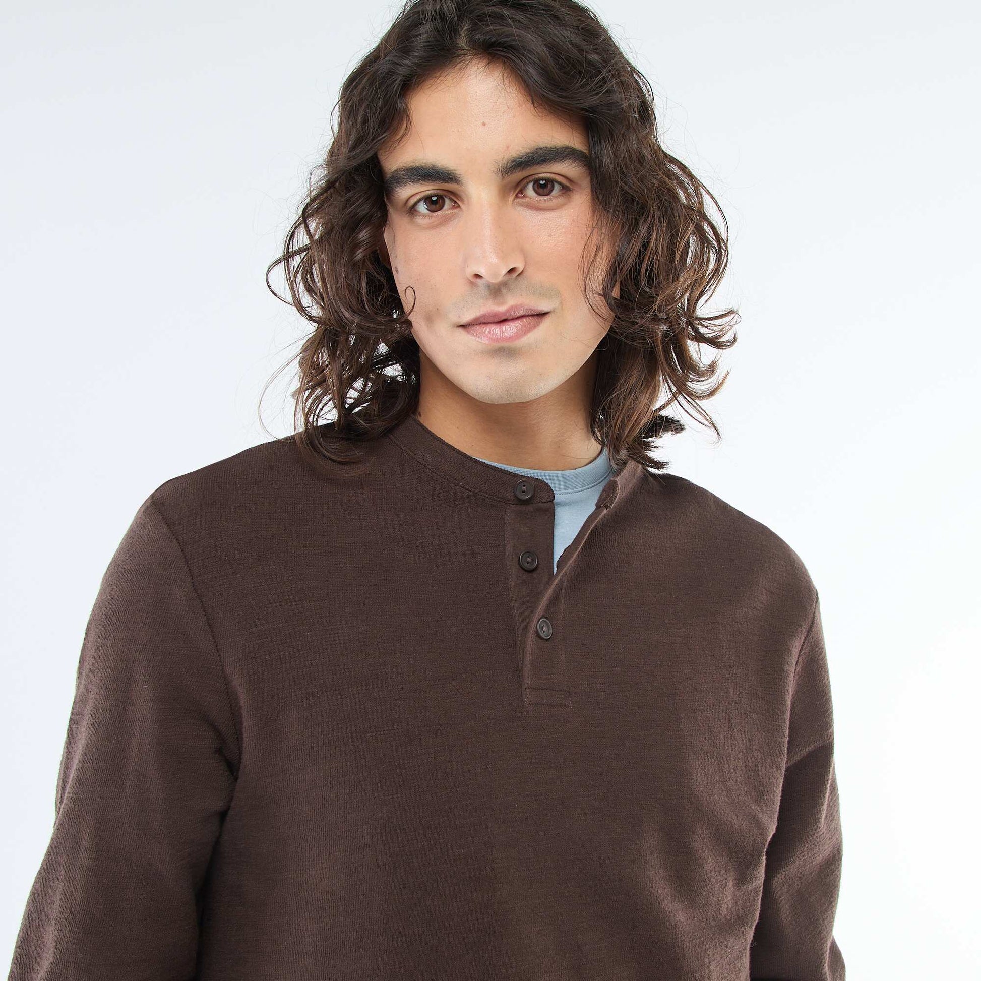 Regular Fit Tunisian T-shirt BROWN