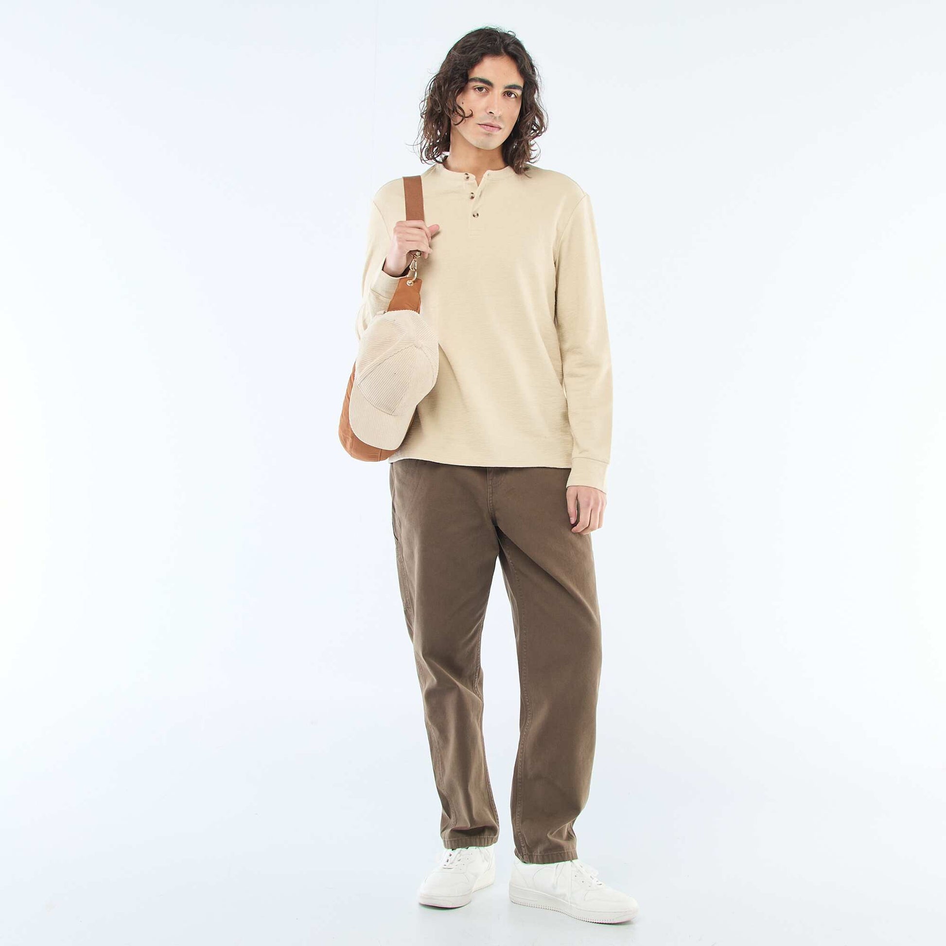 Regular Fit Tunisian T-shirt BEIGE