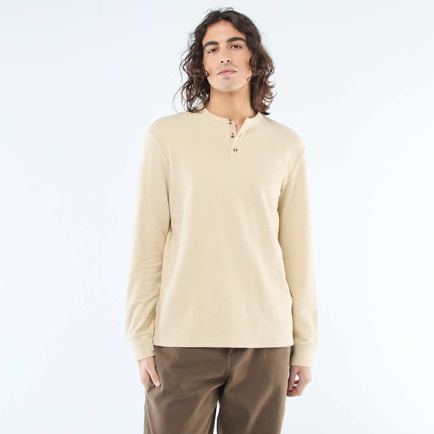 Regular Fit Tunisian T-shirt BEIGE