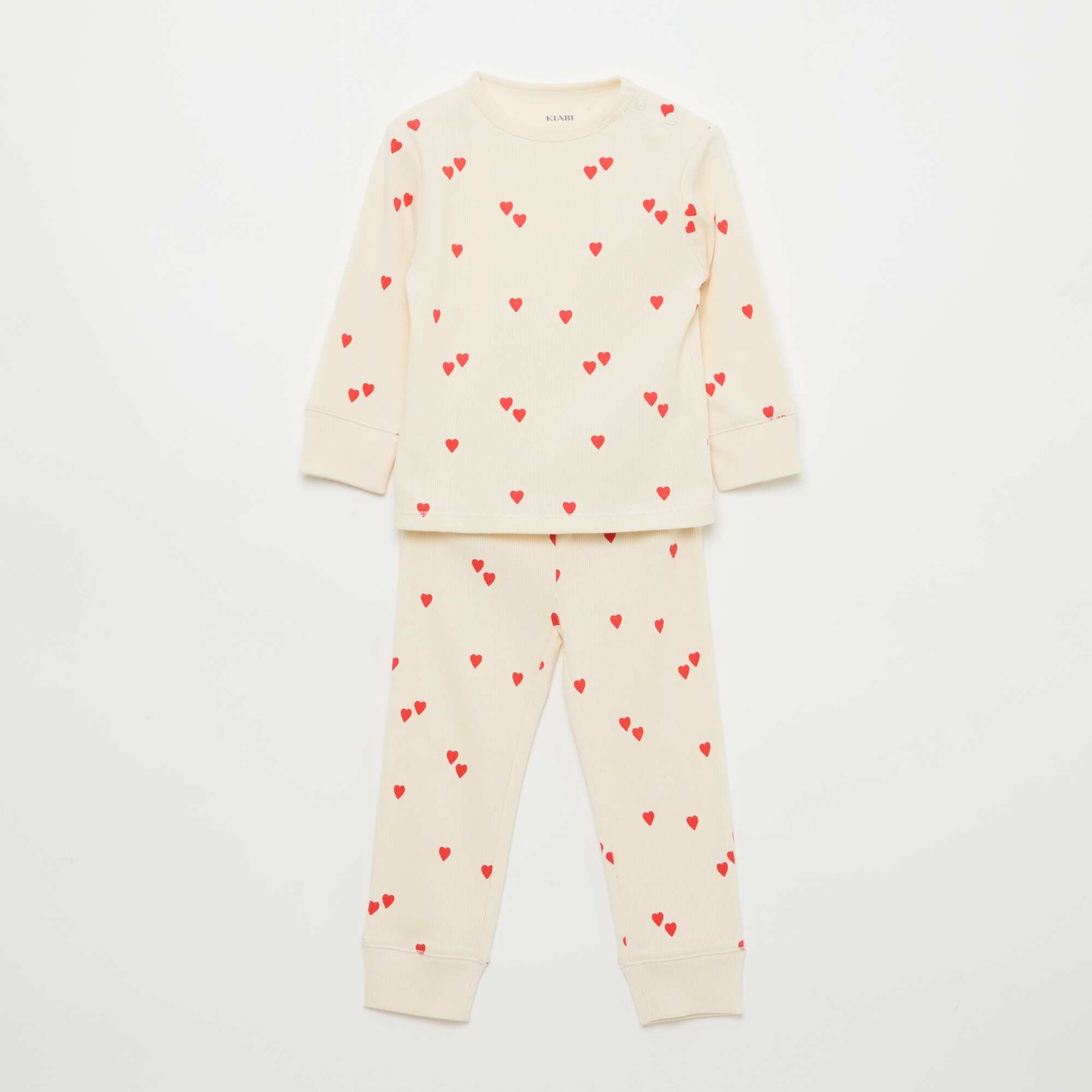 Ribbed Cotton Pajama Set - 2 Pieces WHITE