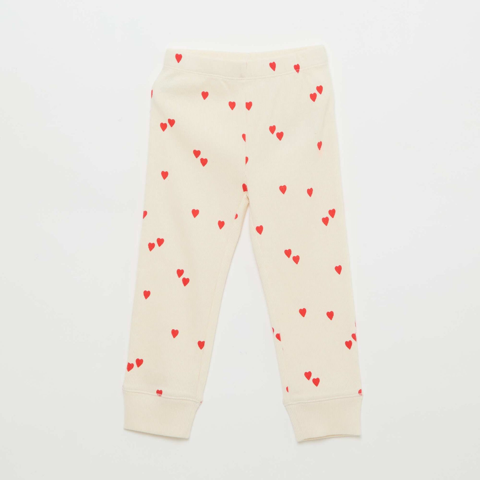 Ribbed Cotton Pajama Set - 2 Pieces WHITE