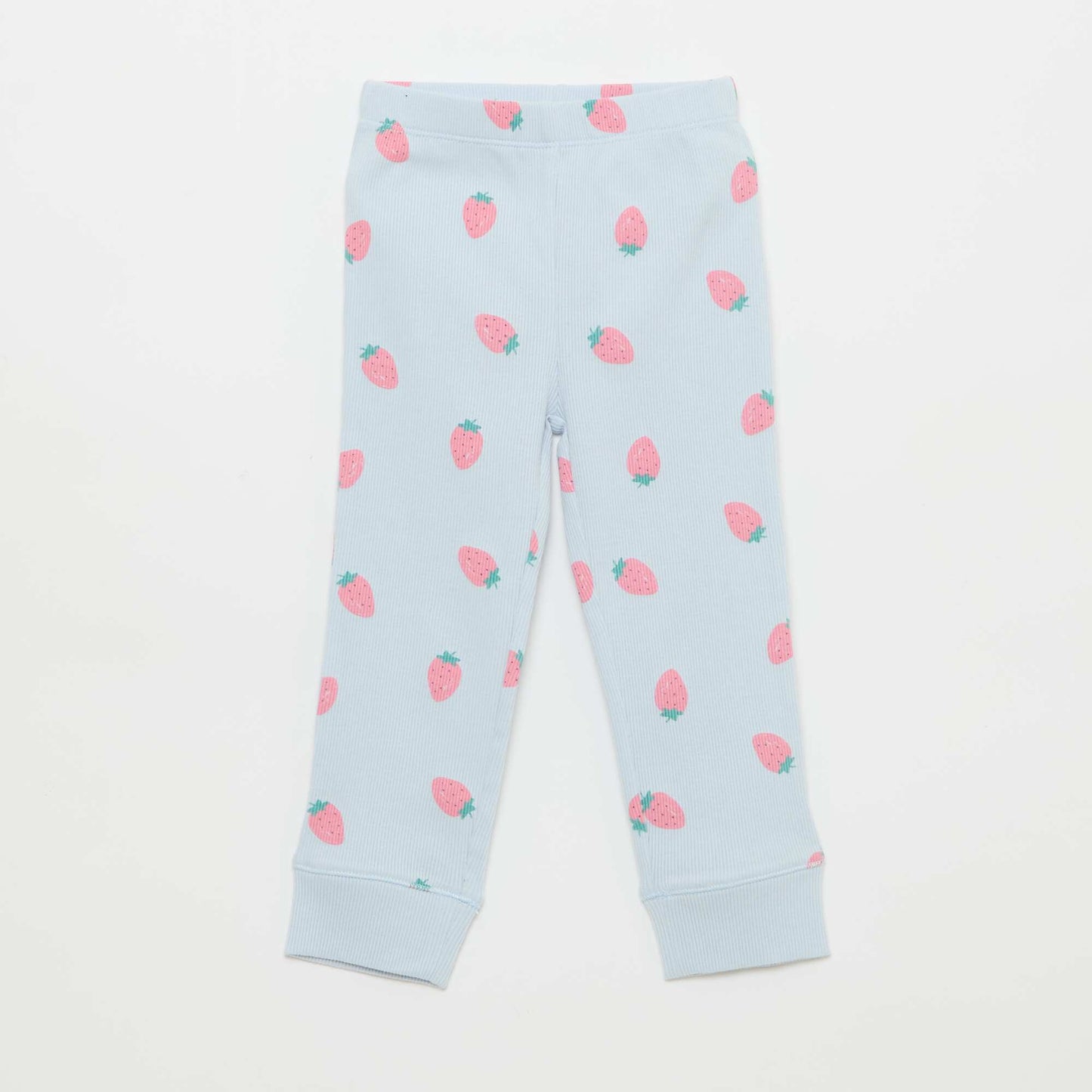 Ribbed Cotton Pajama Set - 2 Pieces BLUE
