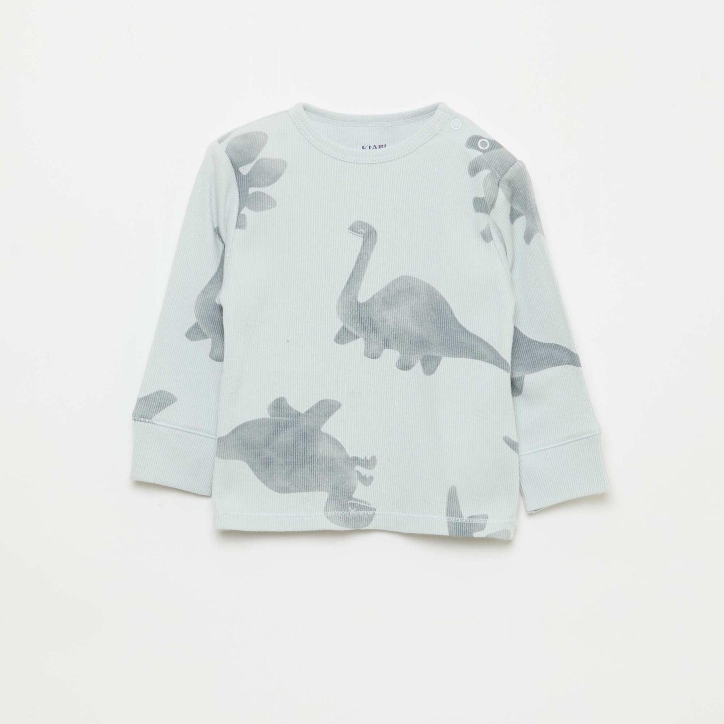 Ribbed Cotton Pajama Set - 2 Pieces GREY