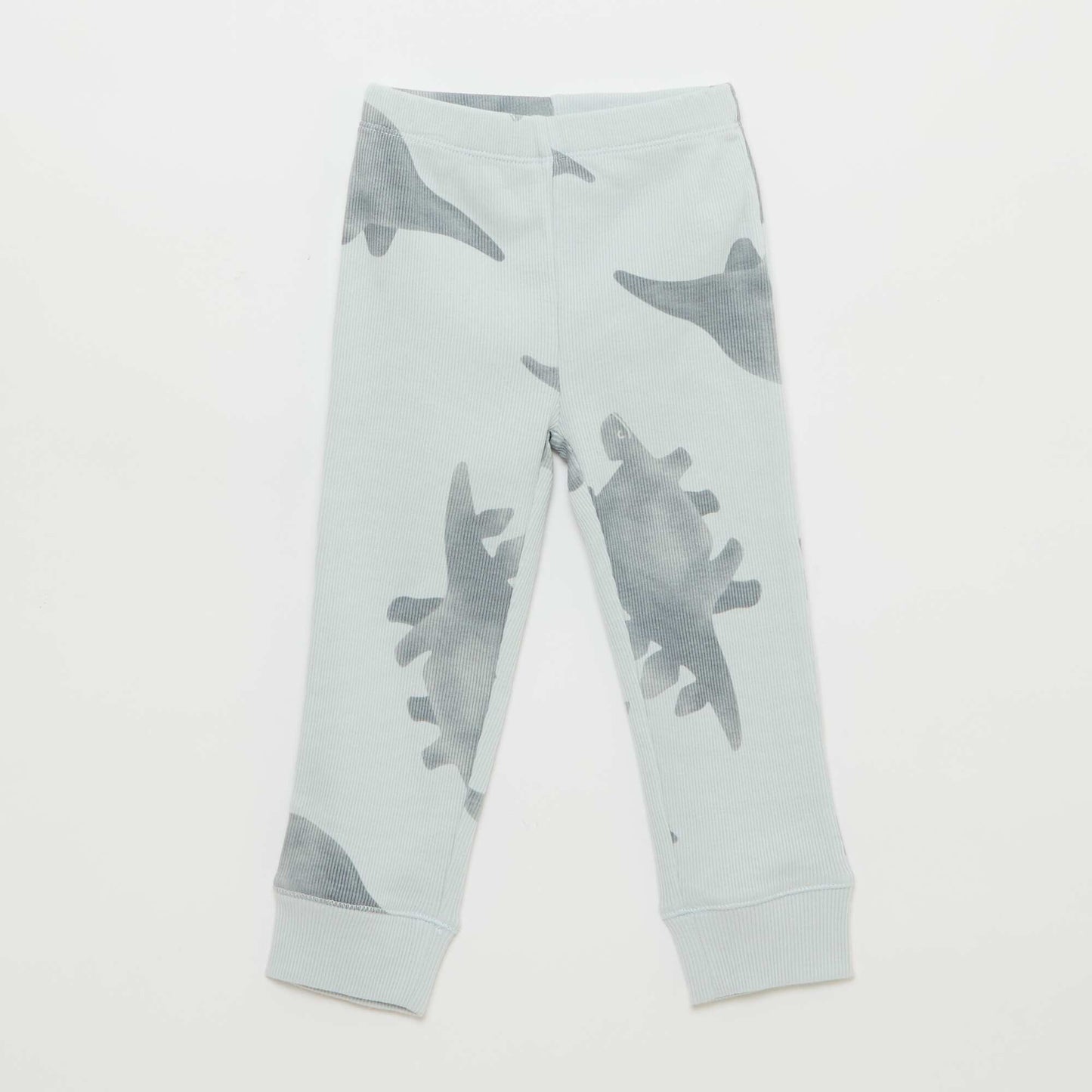 Ribbed Cotton Pajama Set - 2 Pieces GREY