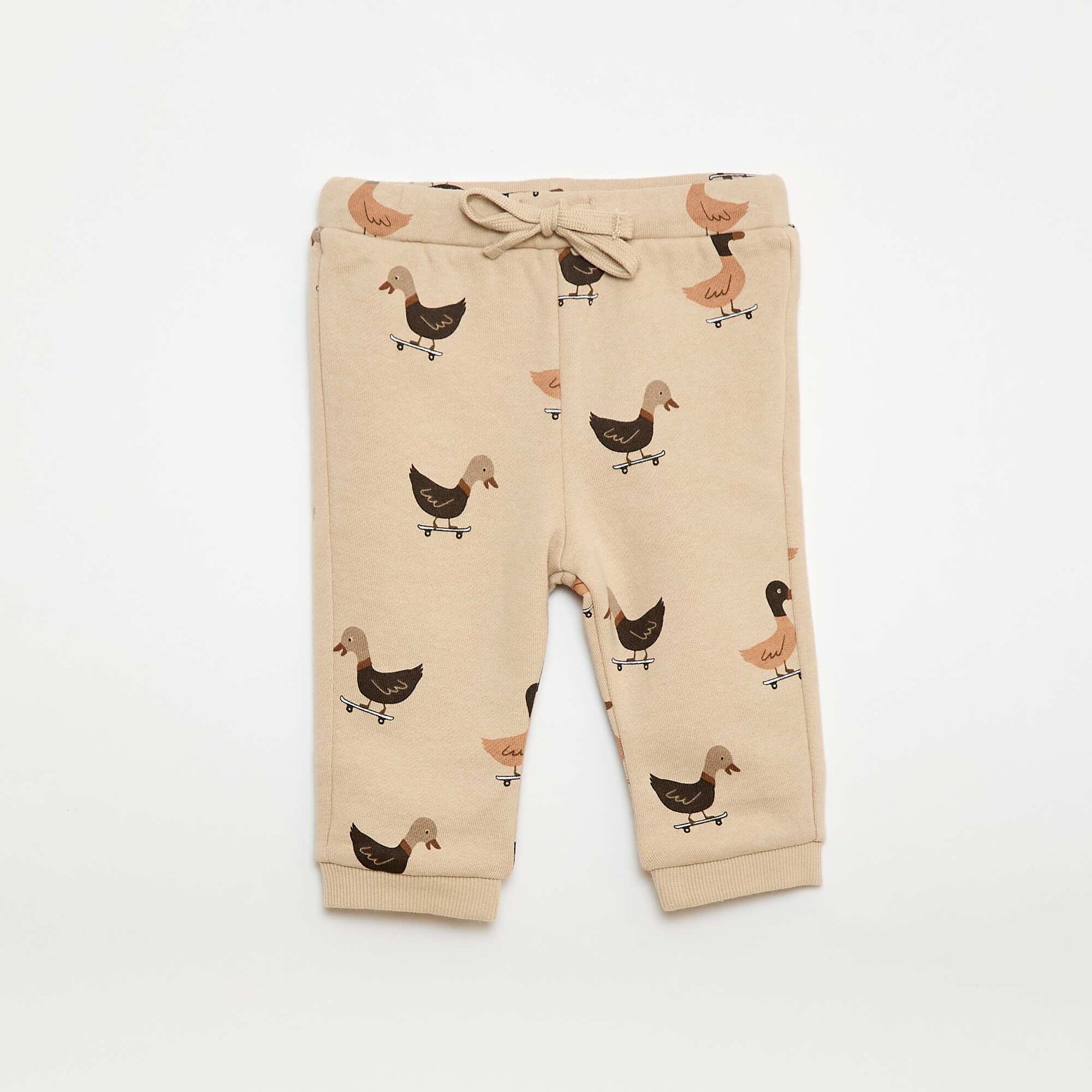 Sweatshirt + printed fancy jogging bottoms set - 2 pieces BEIGE