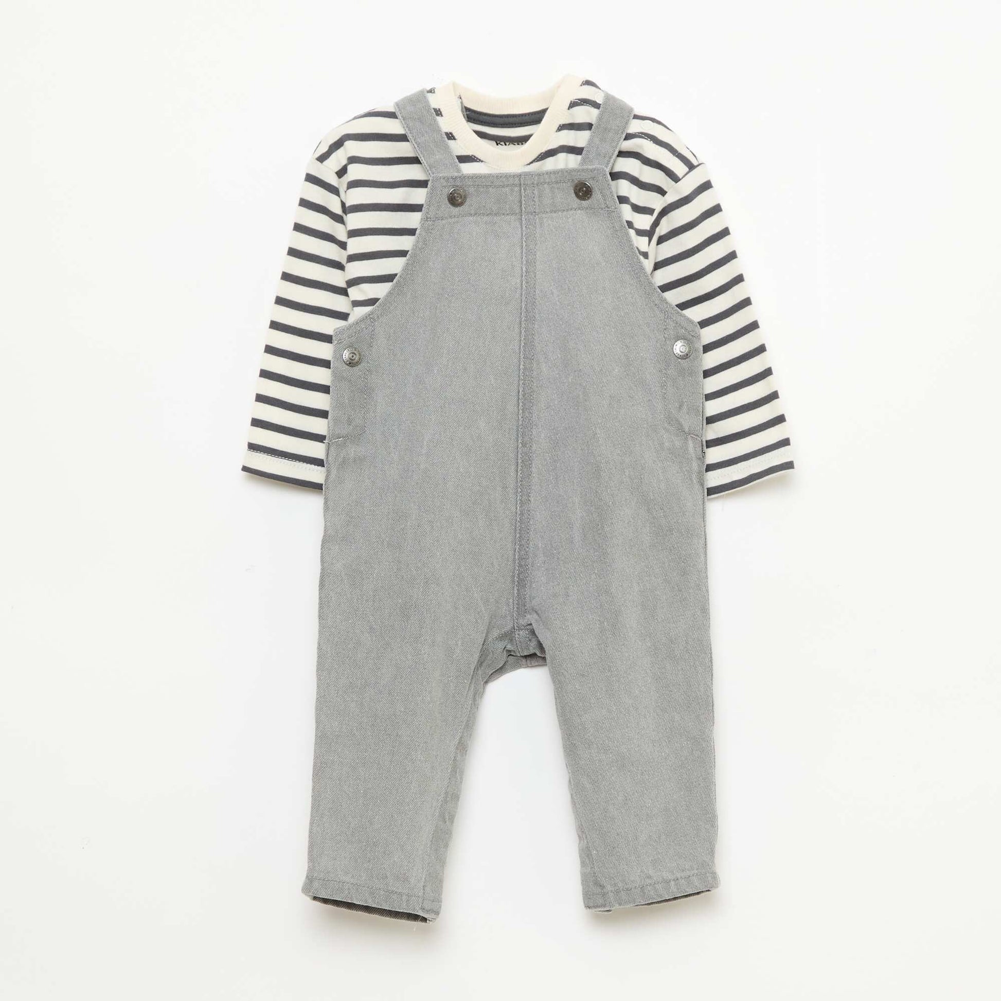 T-shirt + Dungarees Set - 2 pieces GREY