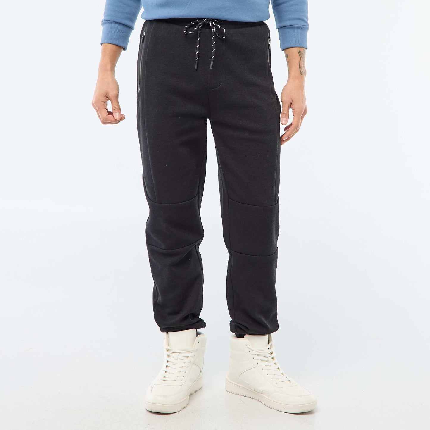 Piqué Knit Joggers BLACK
