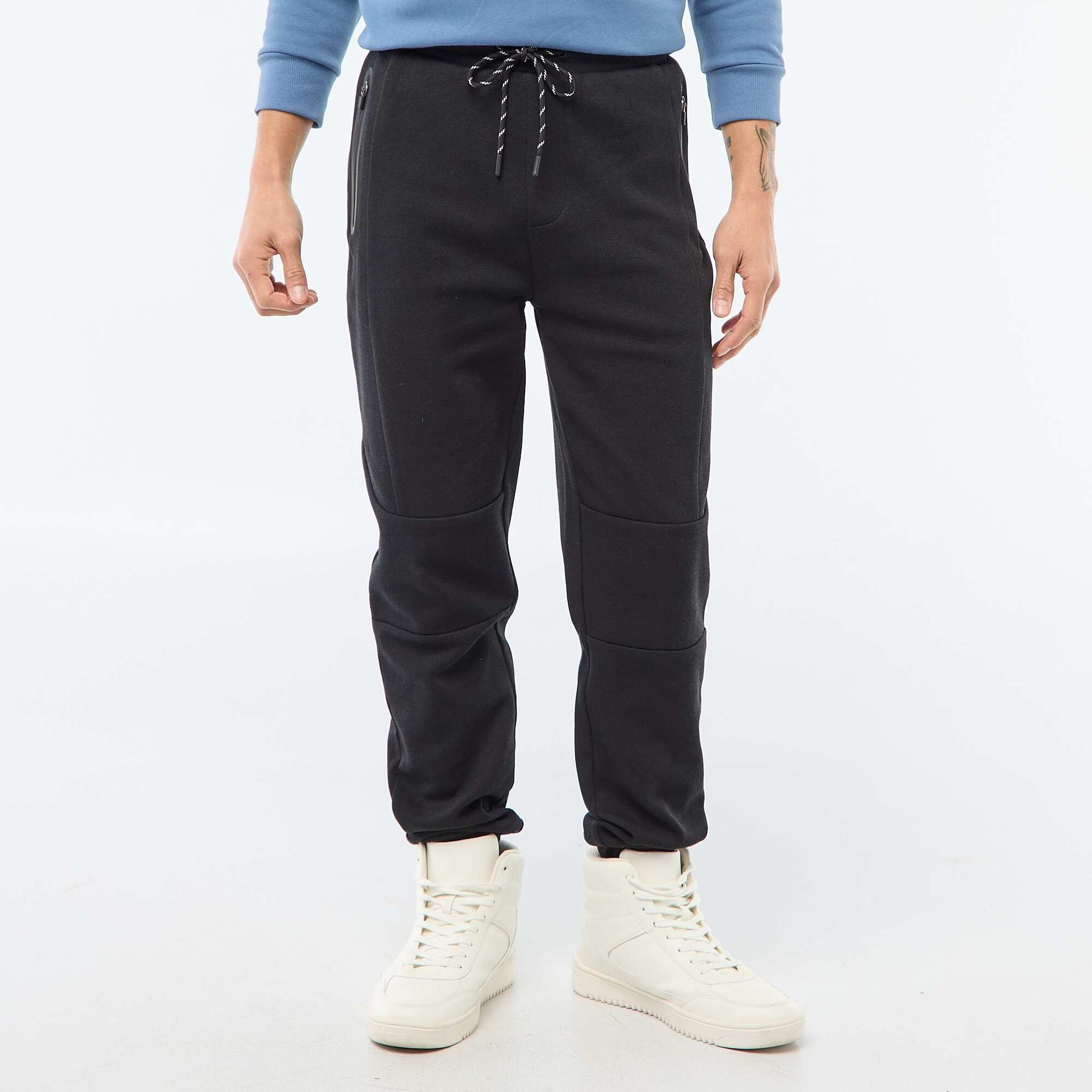 Piqué Knit Joggers BLACK