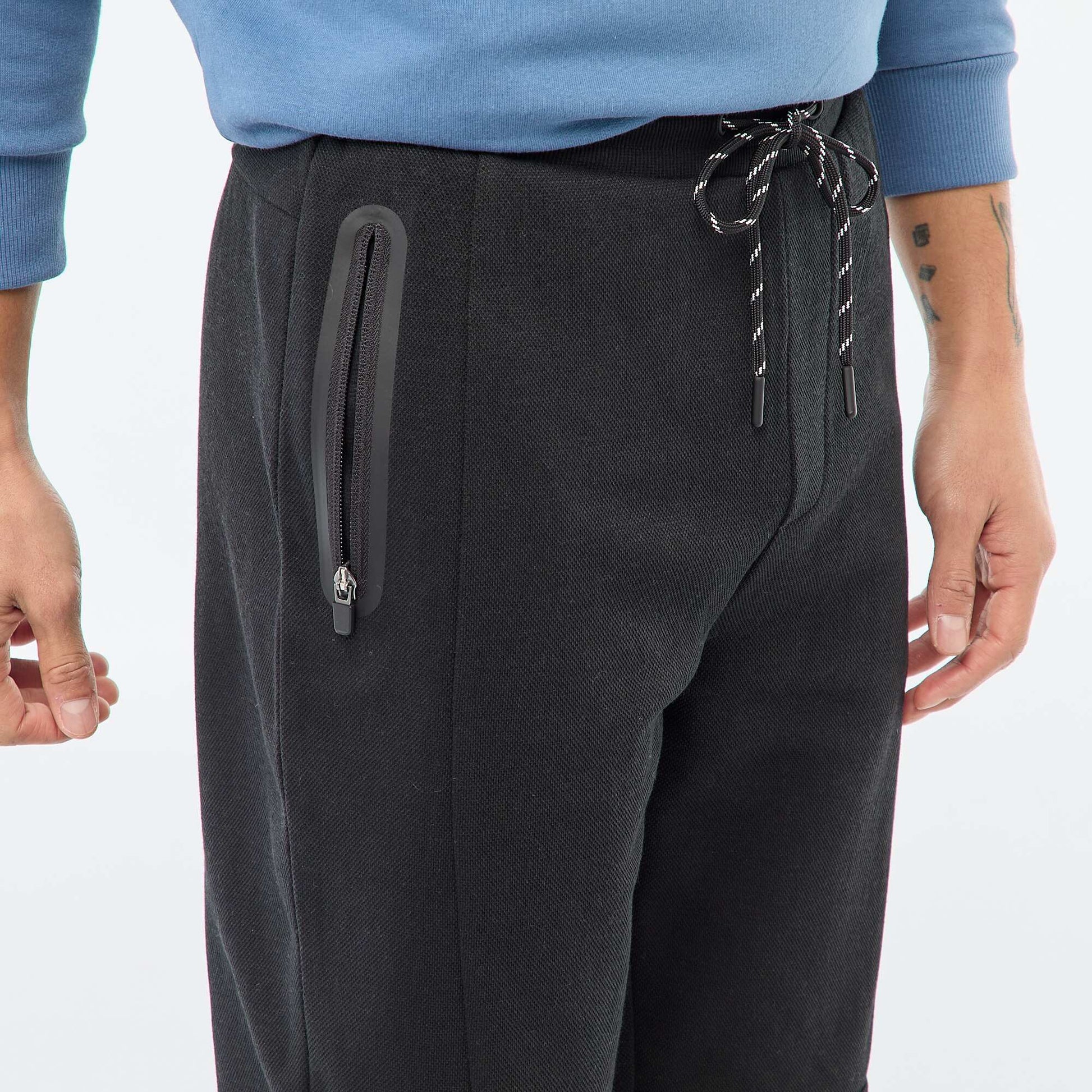 Piqué Knit Joggers BLACK