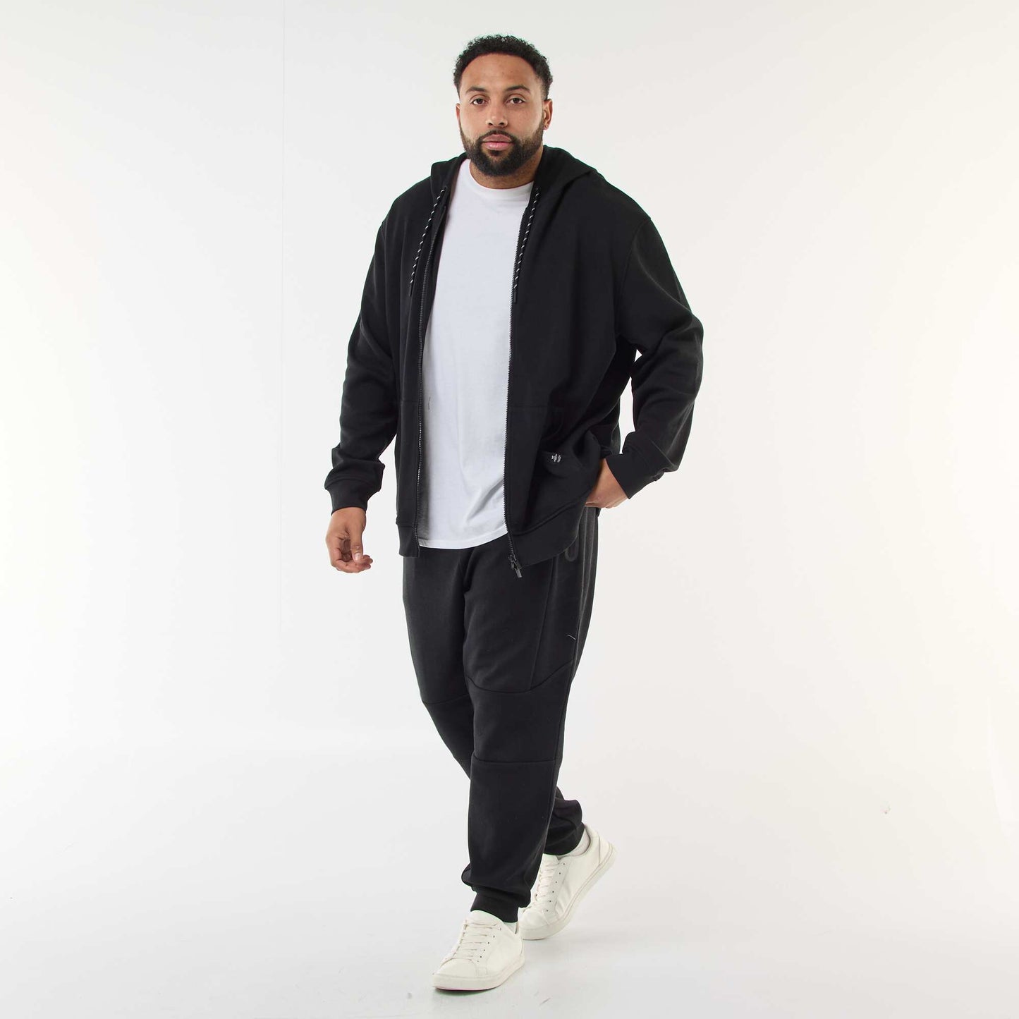 Cotton Piqué Knit Joggers BLACK