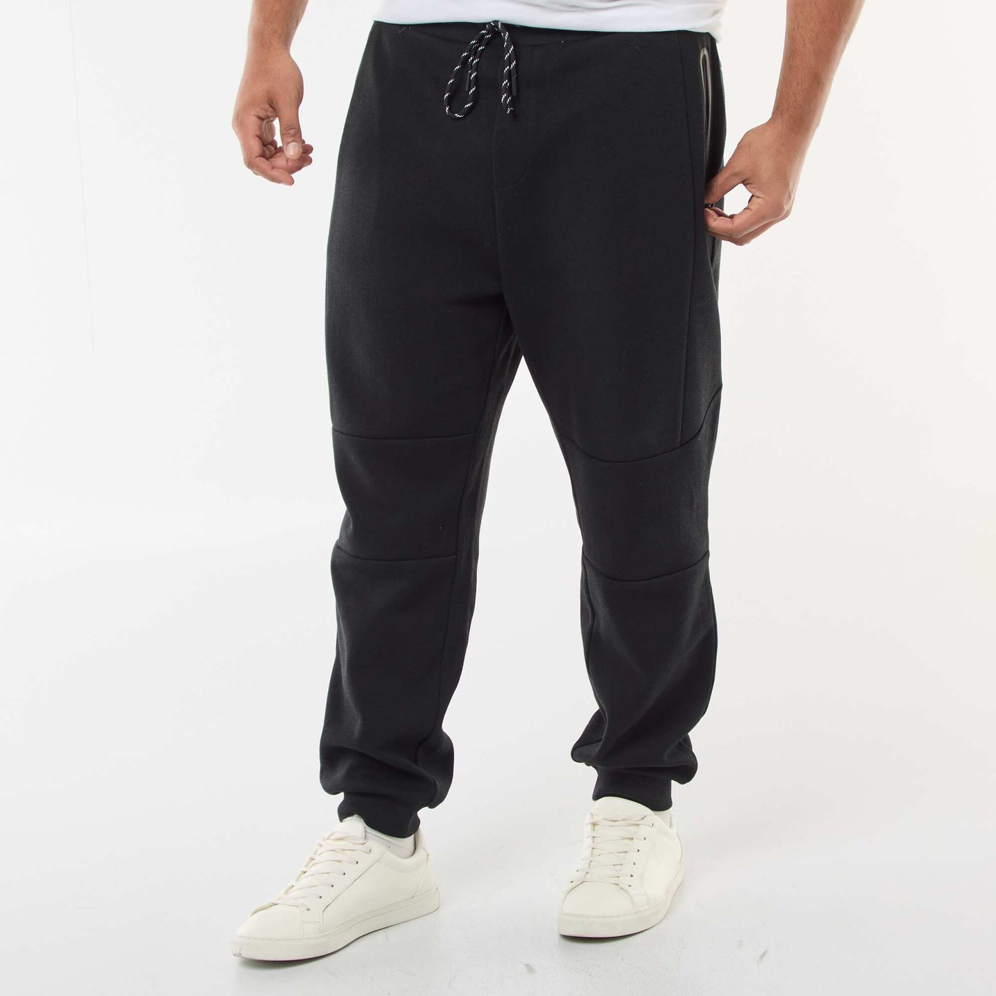 Cotton Piqué Knit Joggers BLACK