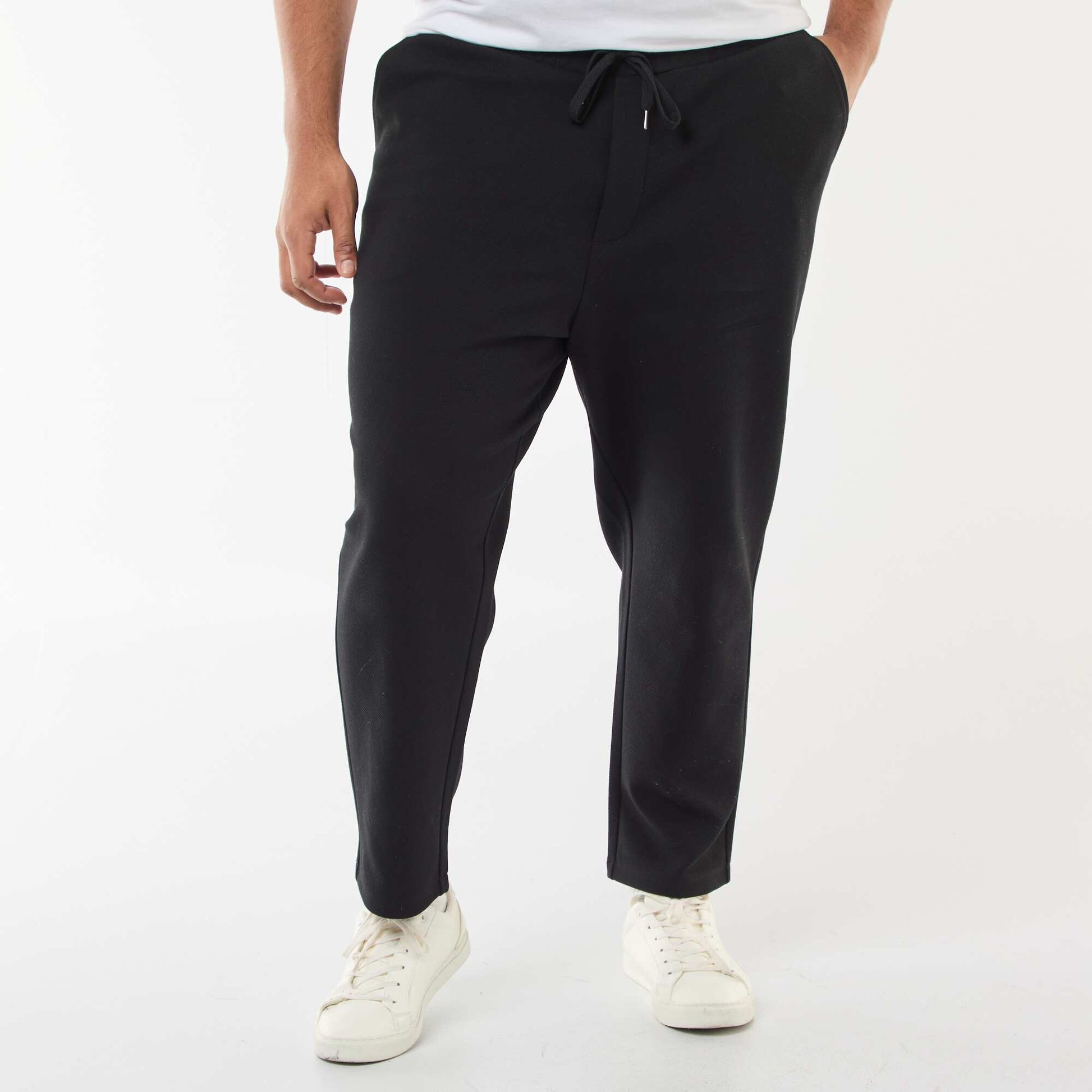Piqué Knit Joggers BLACK