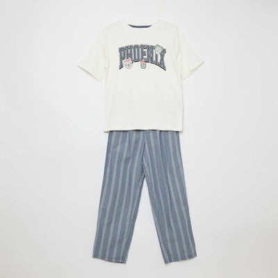 Poplin Pajama Set - 2 pieces WHITE