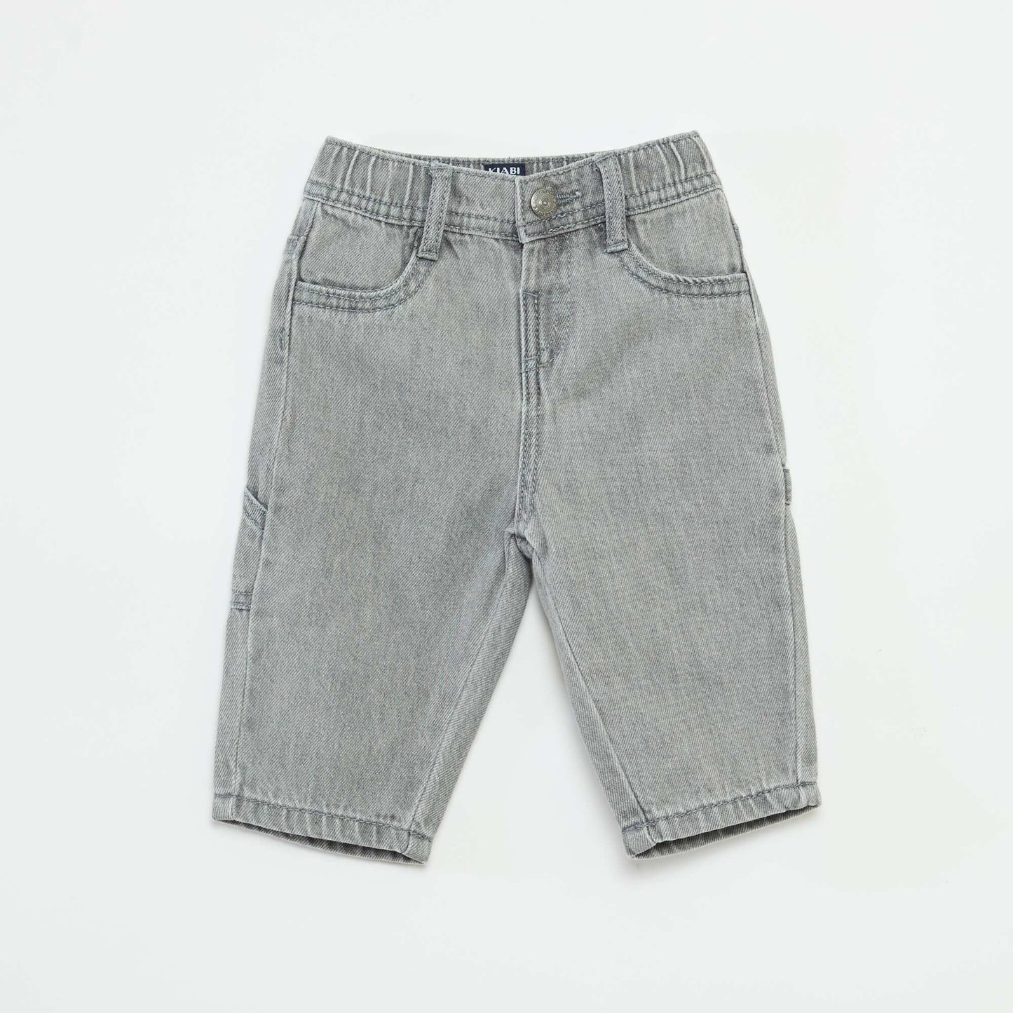 Wide-Leg Jeans with Adjustable Waist GREY