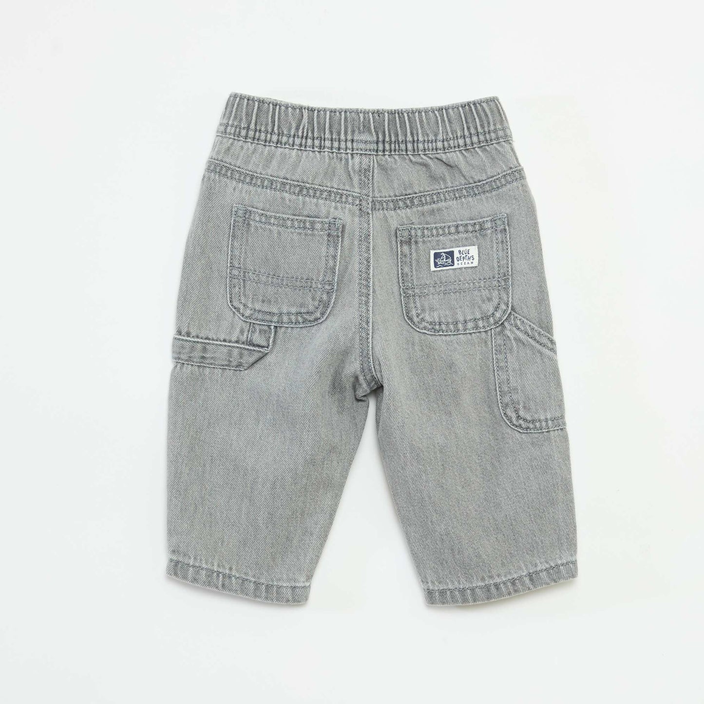 Wide-Leg Jeans with Adjustable Waist GREY