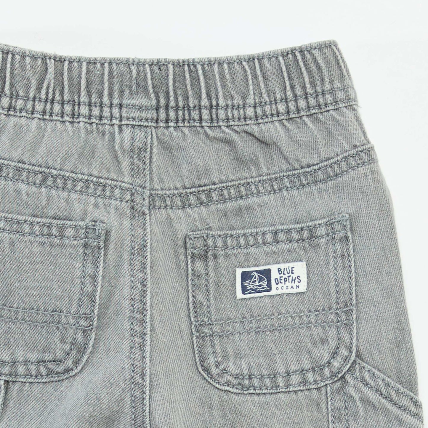 Wide-Leg Jeans with Adjustable Waist GREY