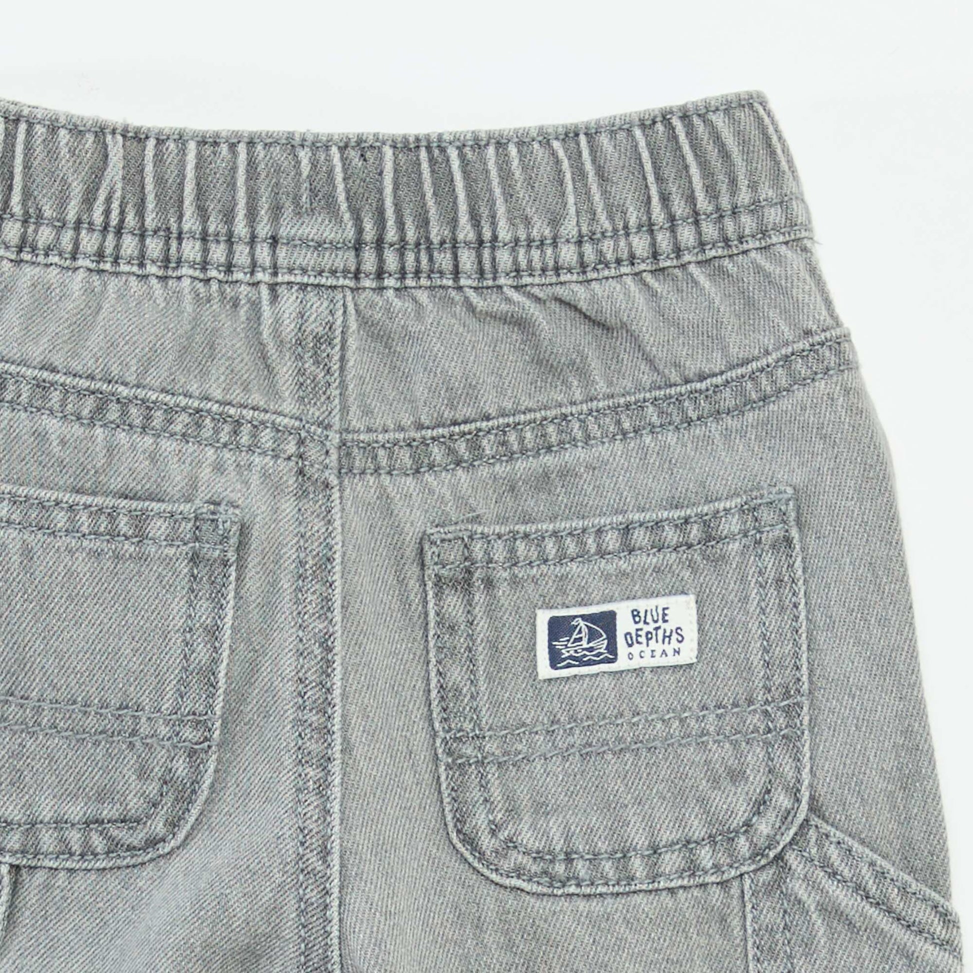 Wide-Leg Jeans with Adjustable Waist GREY