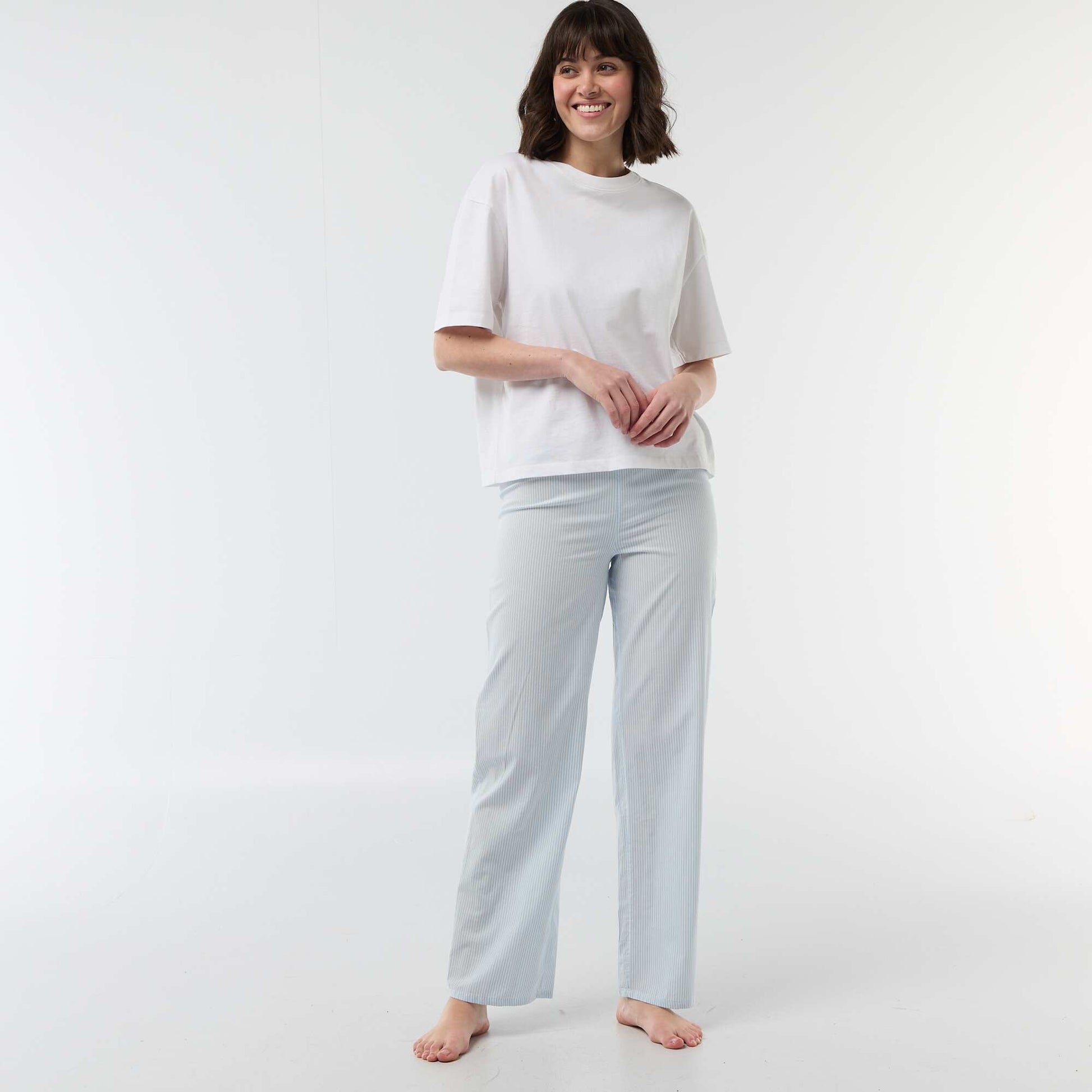 Poplin Pajama Pants BLUE