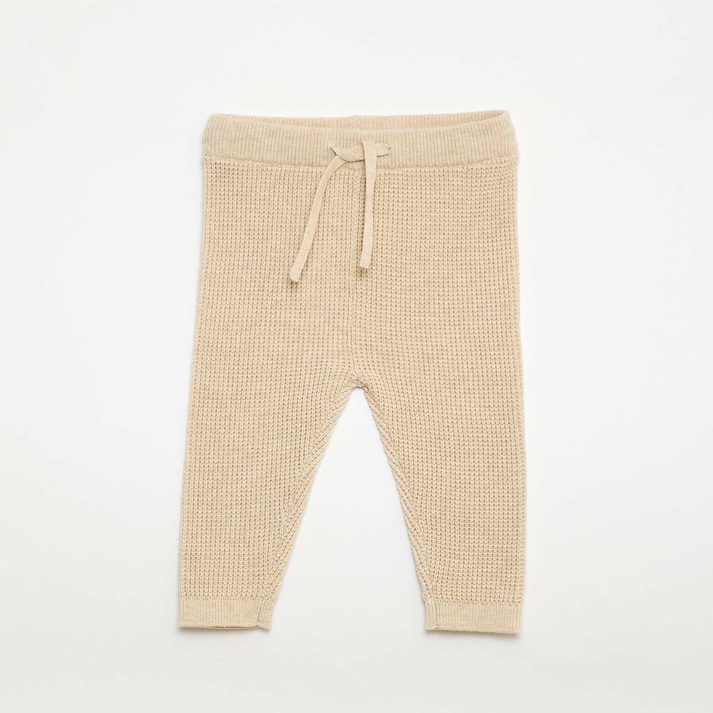 Cardigan Wrap Top + Knit Leggings Set - 2 Piece BEIGE