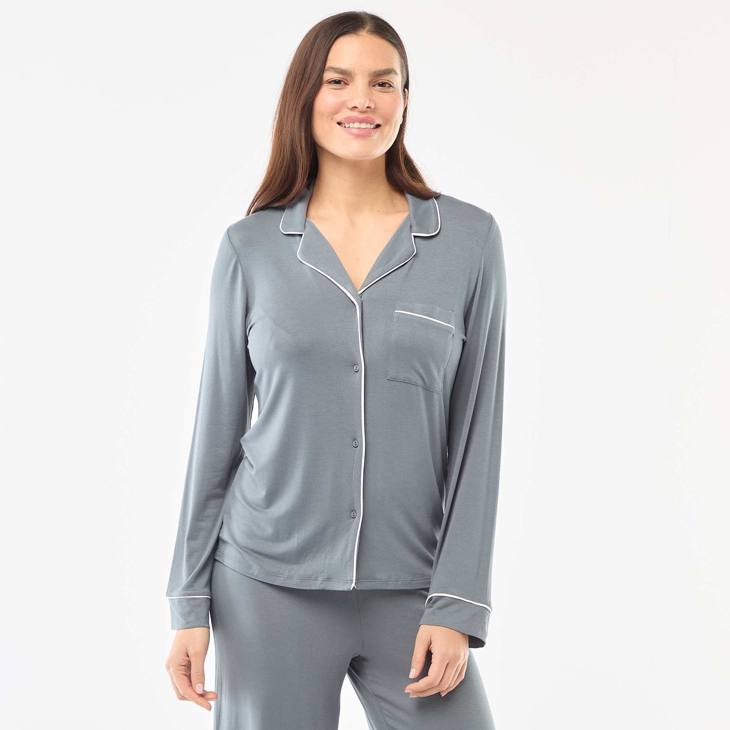 Soft Stretch Knit Pajama Set - 2 Piece GREY
